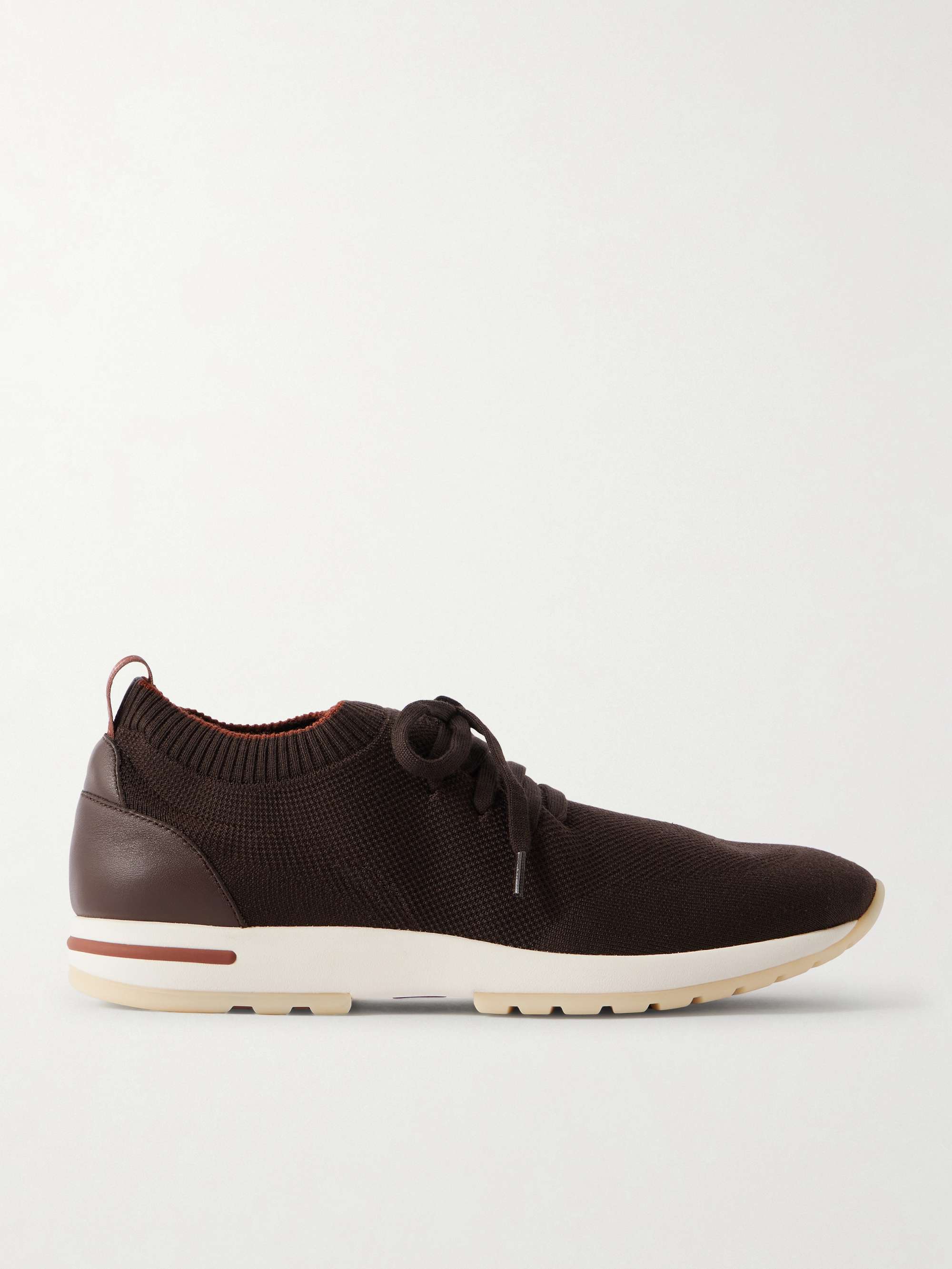 LORO PIANA 360 Flexy Walk Leather-Trimmed Knitted Wish Wool Sneakers