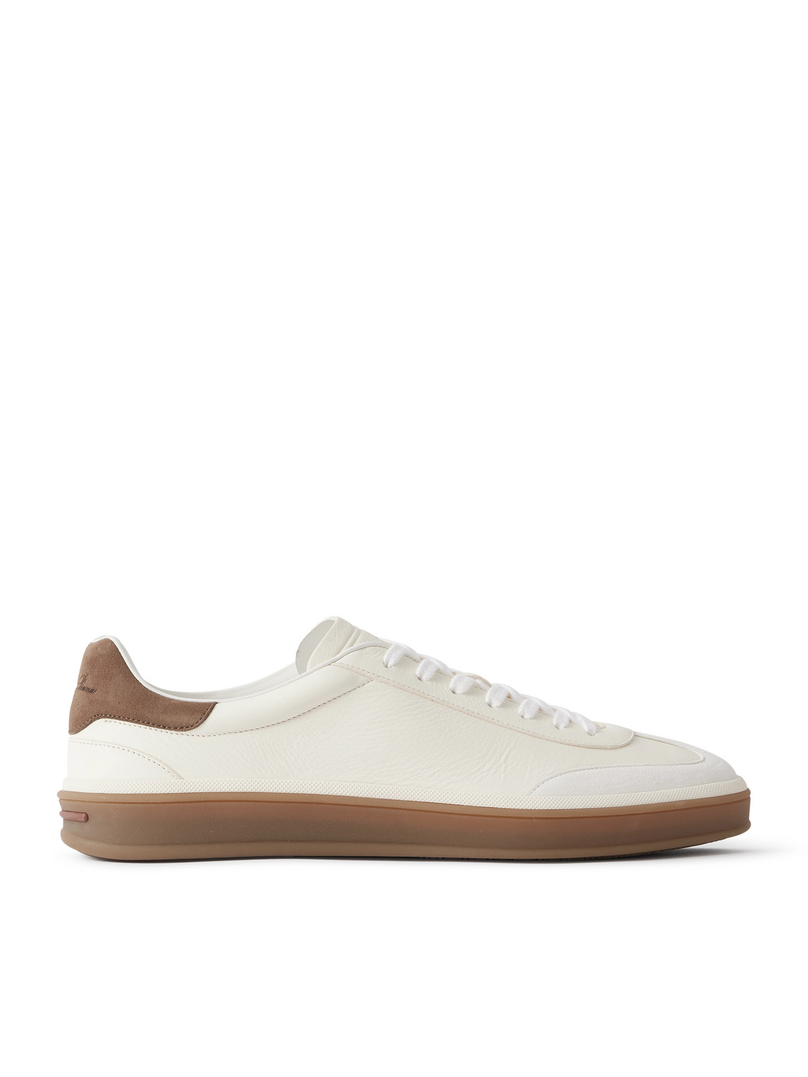 Loro Piana Tennis Walk Suede-trimmed Leather Sneakers In Multi