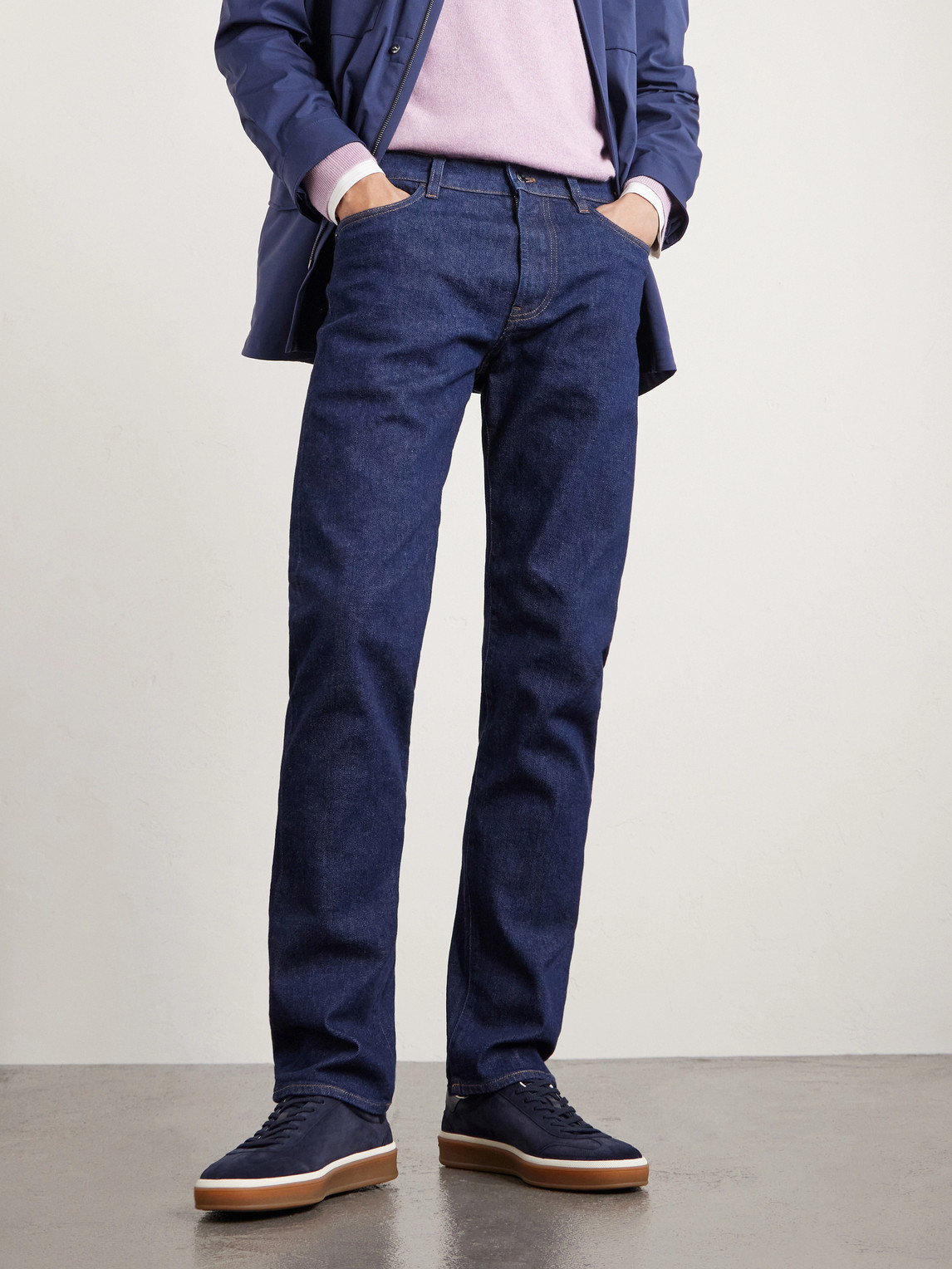 Loro Piana Tennis Walk Leather-Trimmed Suede Sneakers EU 41