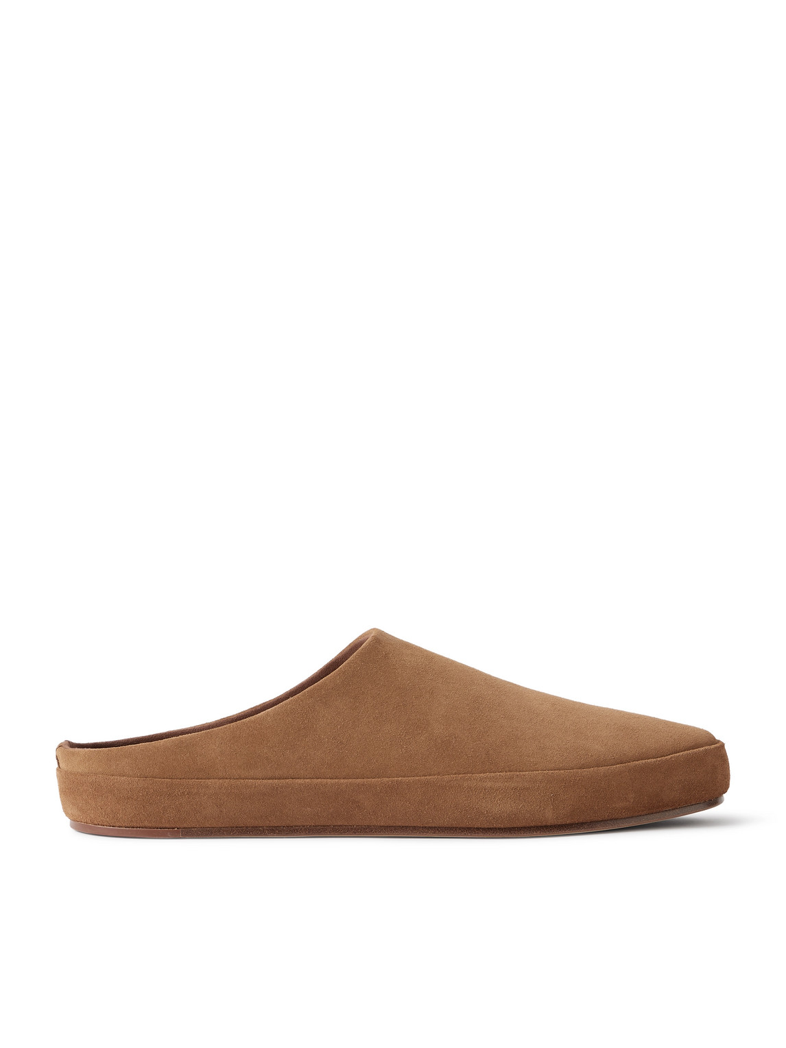 Loro Piana Tomori Suede Slippers In Brown