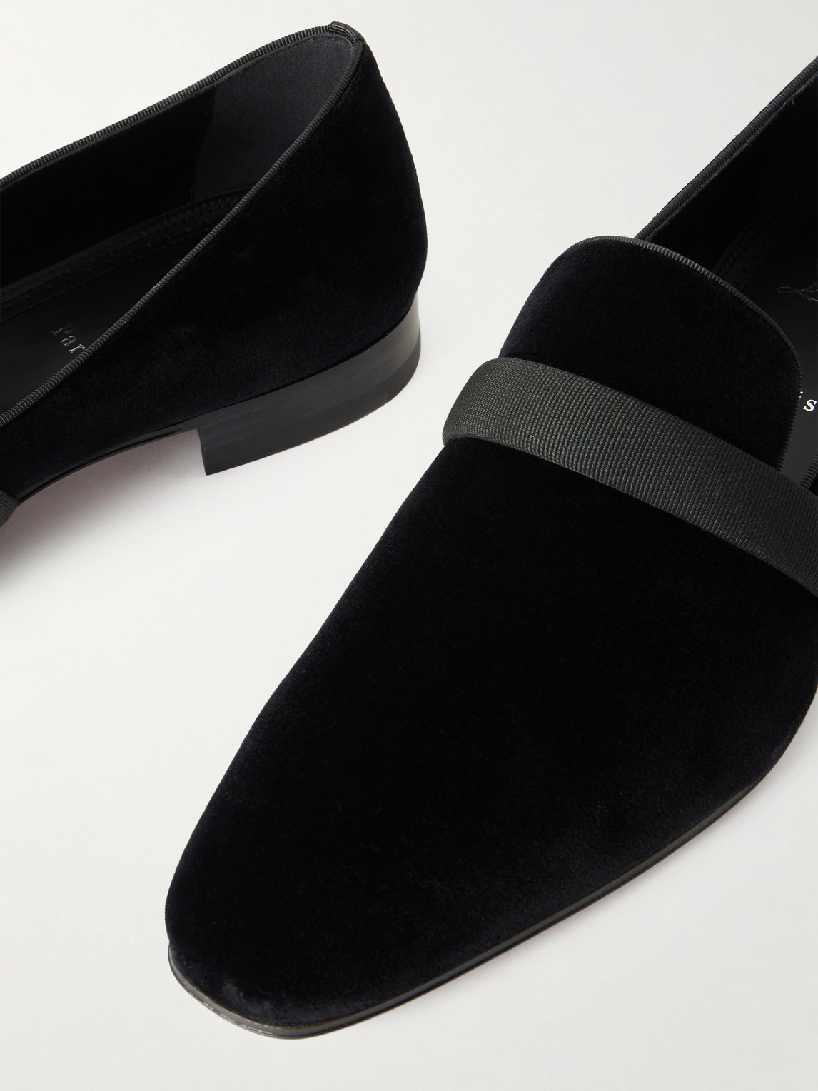 Dandydeco Grosgrain-Trimmed Velour Loafers