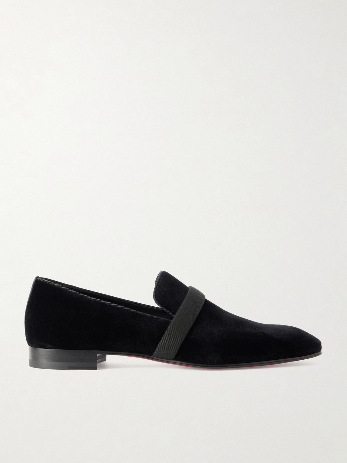 Christian Louboutin Dandydeco Grosgrain-Trimmed Velour Loafers EU 45