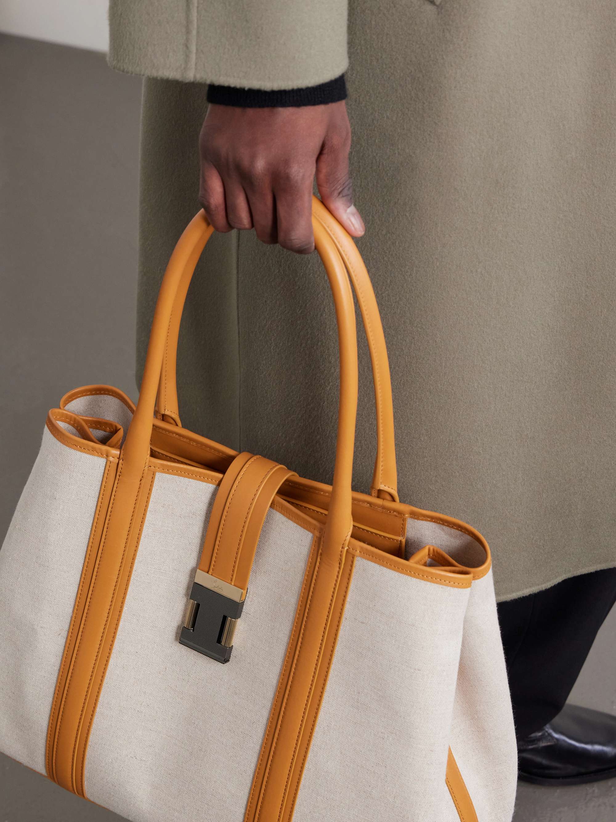 CHRISTIAN LOUBOUTIN Nox Leather-Trimmed Linen Tote Bag for Men