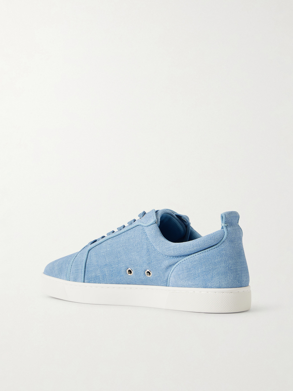  Christian Louboutin - Louis Junior Orlato Grosgrain-trimmed Printed Suede Sneakers - Men - Blue - Eu 43.5 