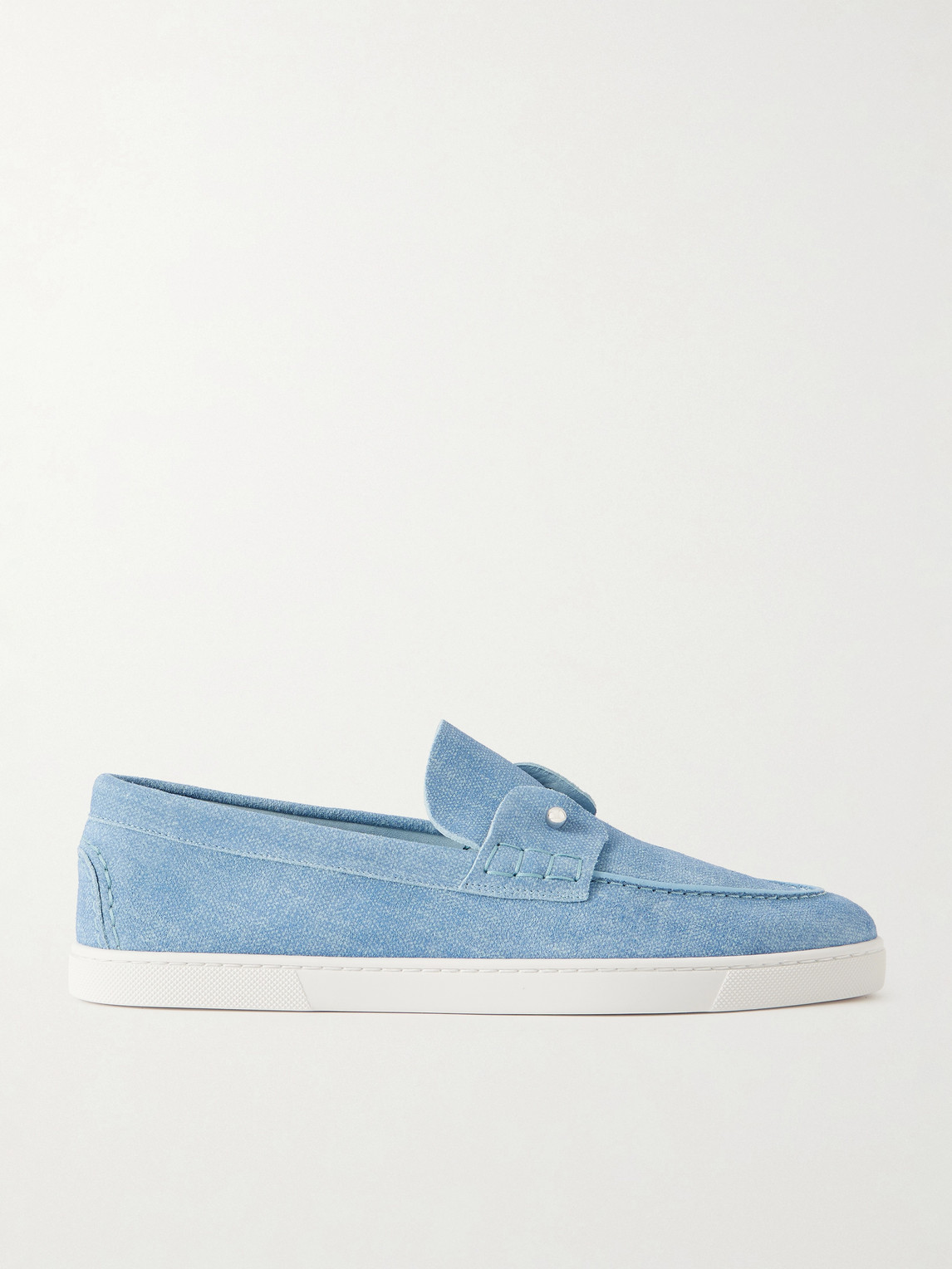 Christian Louboutin Chambeliboat Embellished Printed Suede Loafers EU 41