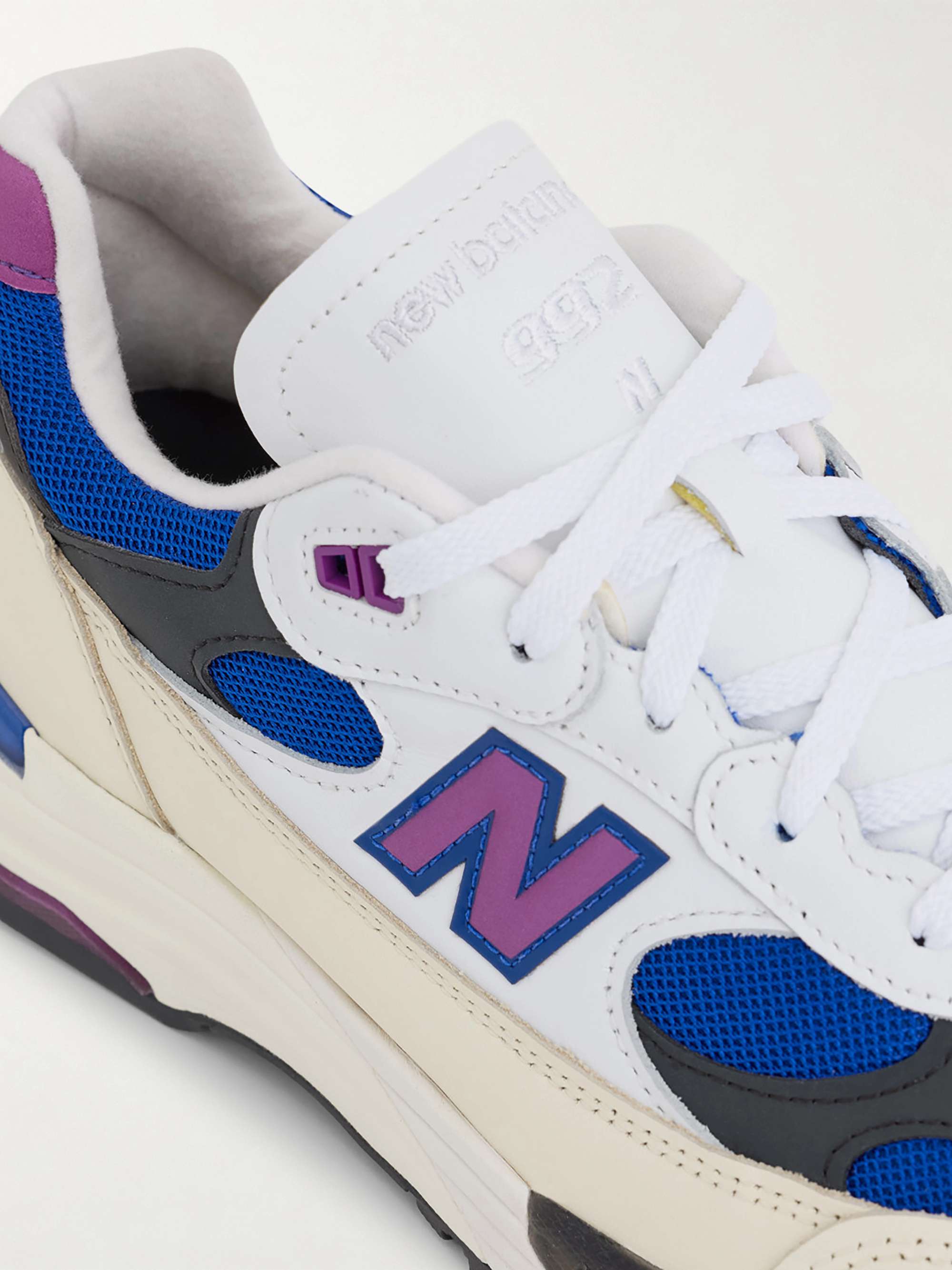 NEW BALANCE 992 Leather-Trimmed Mesh Sneakers for Men | MR PORTER