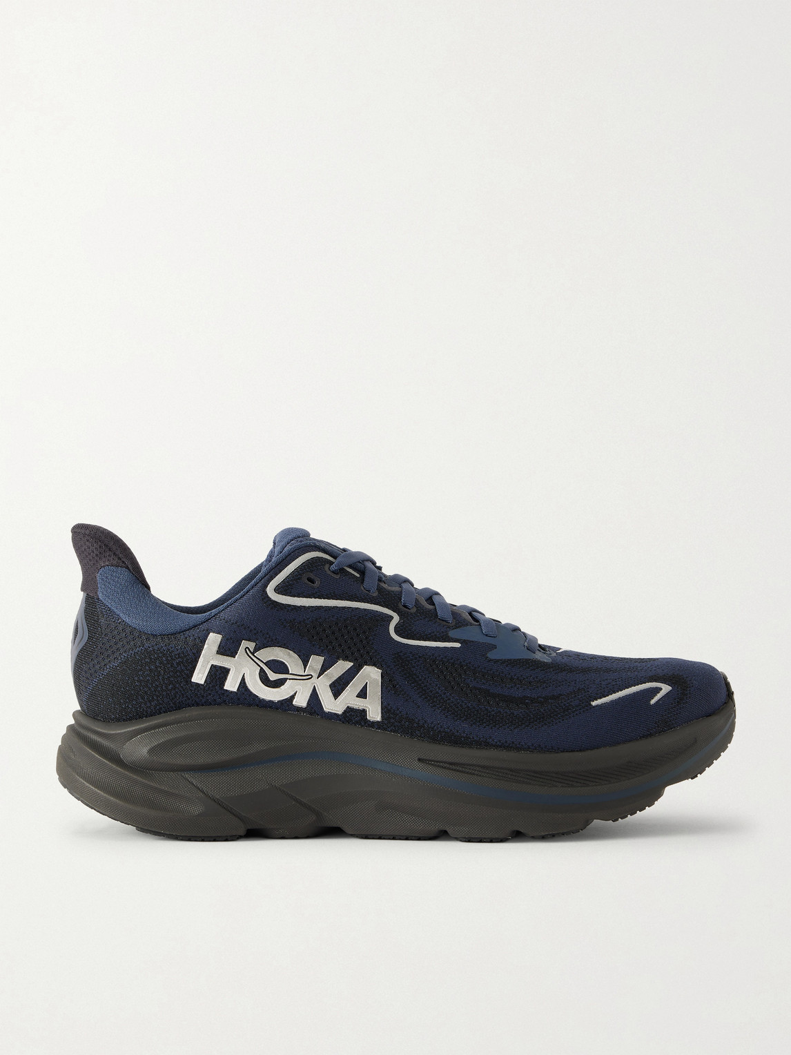 Hoka Clifton 10 Rubber-Trimmed Jacquard Running Sneakers US 12