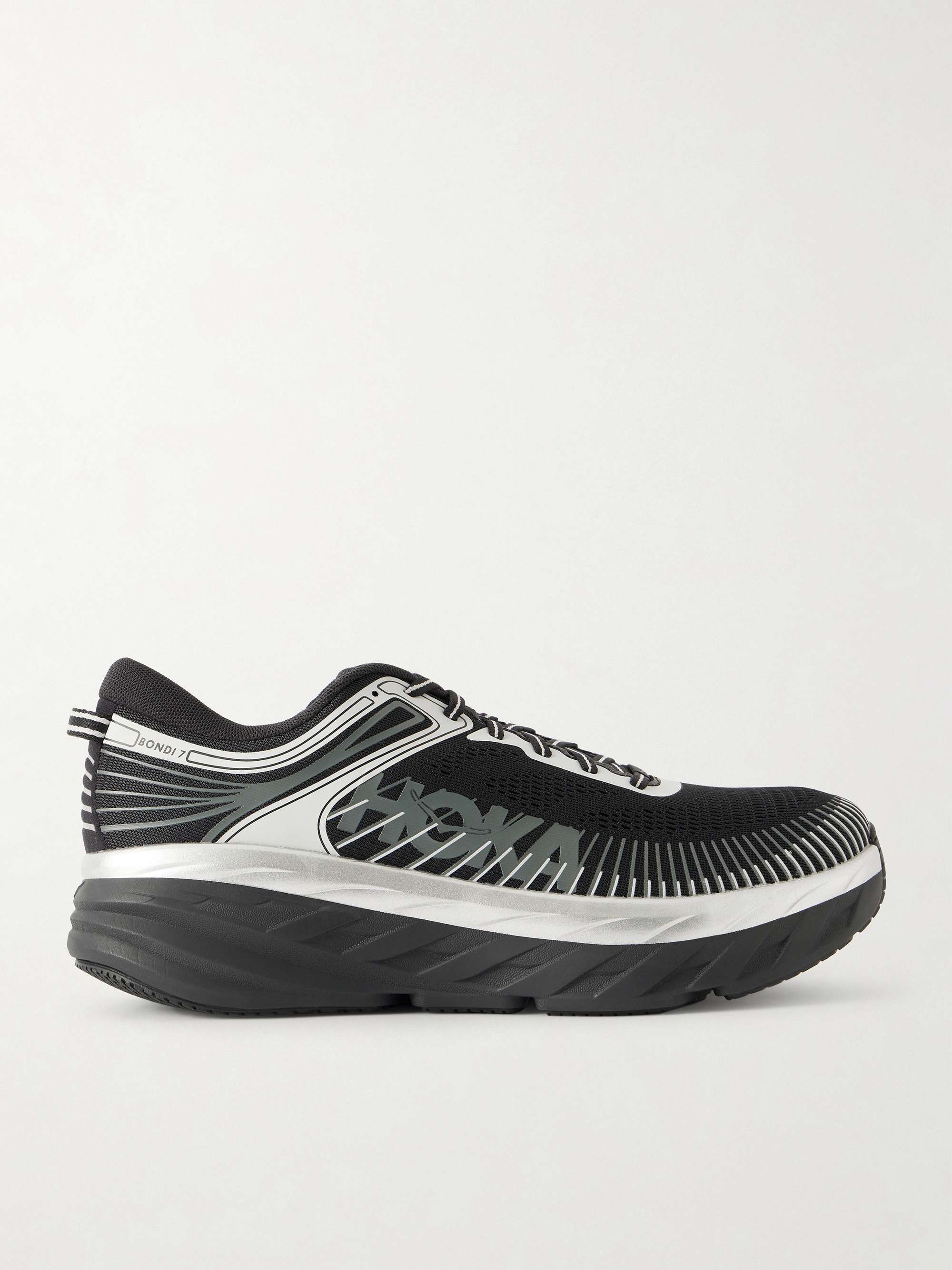 HOKA Bondi 7 Rubber-Trimmed Mesh Running Sneakers