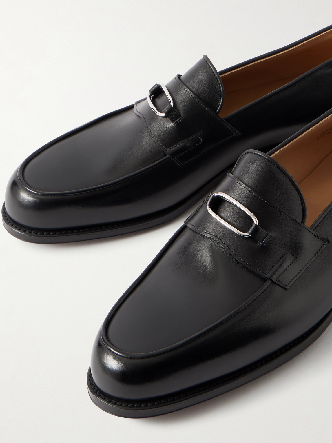 John Lobb Lopez Embellished Leather Penny Loafers In Black