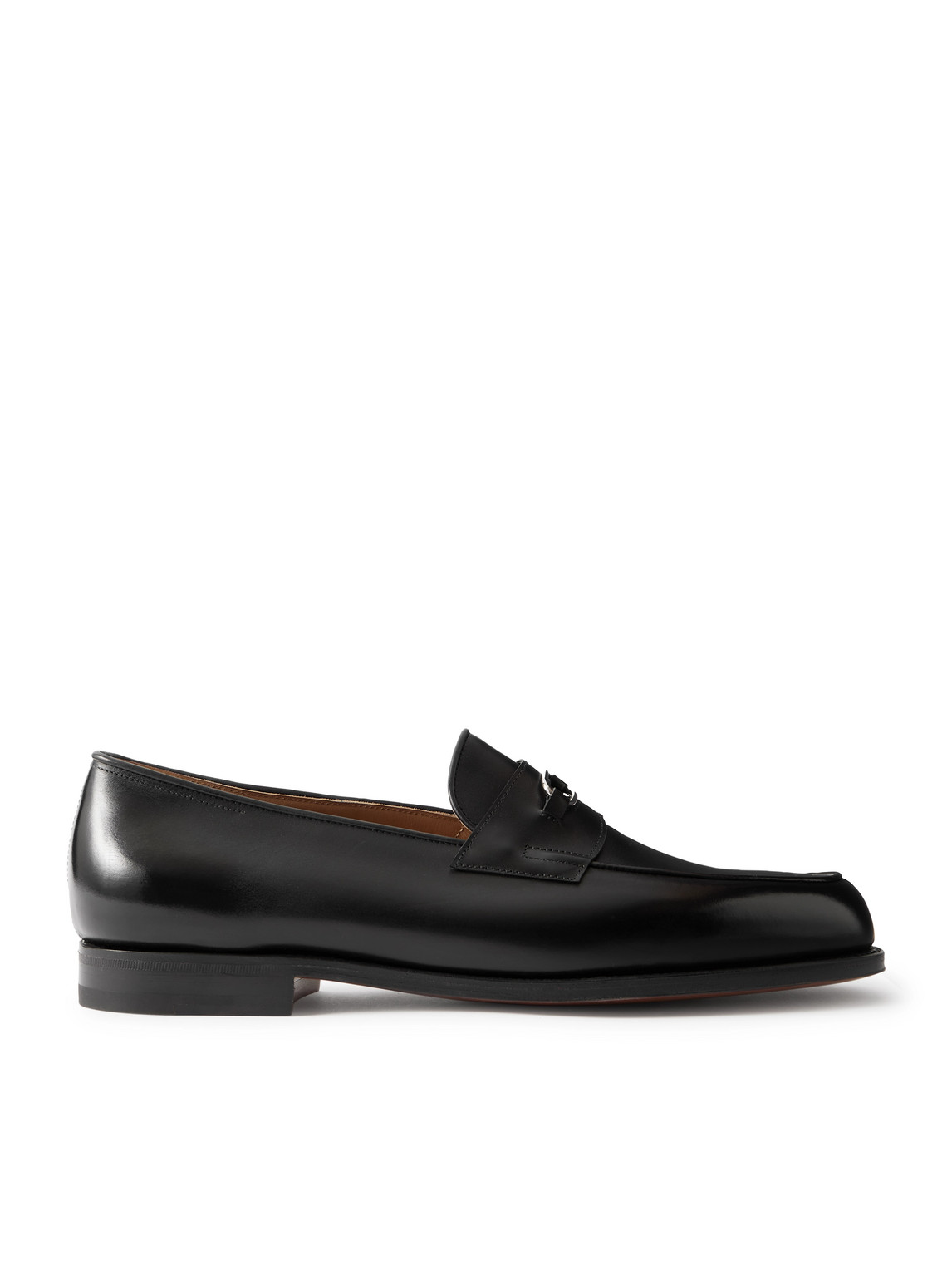 John Lobb Lopez Embellished Leather Penny Loafers In Black