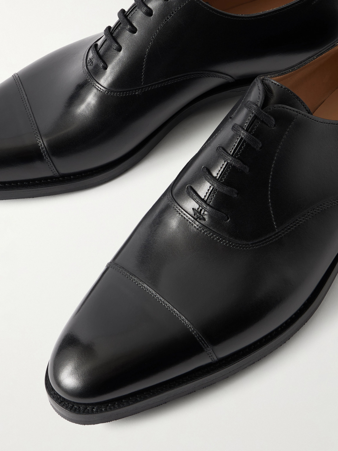 John Lobb City Ii Leather Oxford Shoes In Black