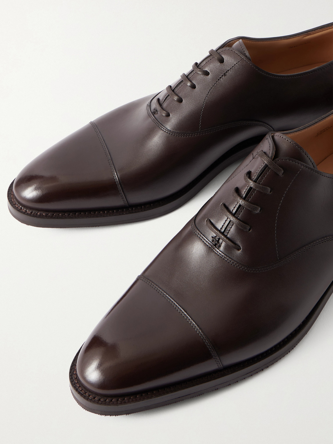John Lobb City Ii Leather Oxford Shoes In Brown