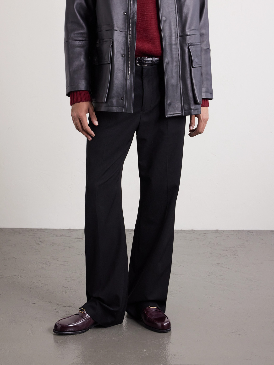 John Lobb Lopez Embellished Leather Penny Loafers In Burgundy