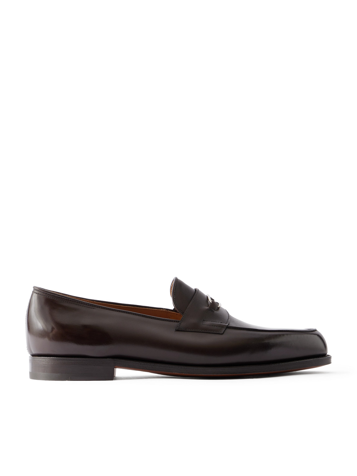 John Lobb Lopez Embellished Leather Loafers In Brown
