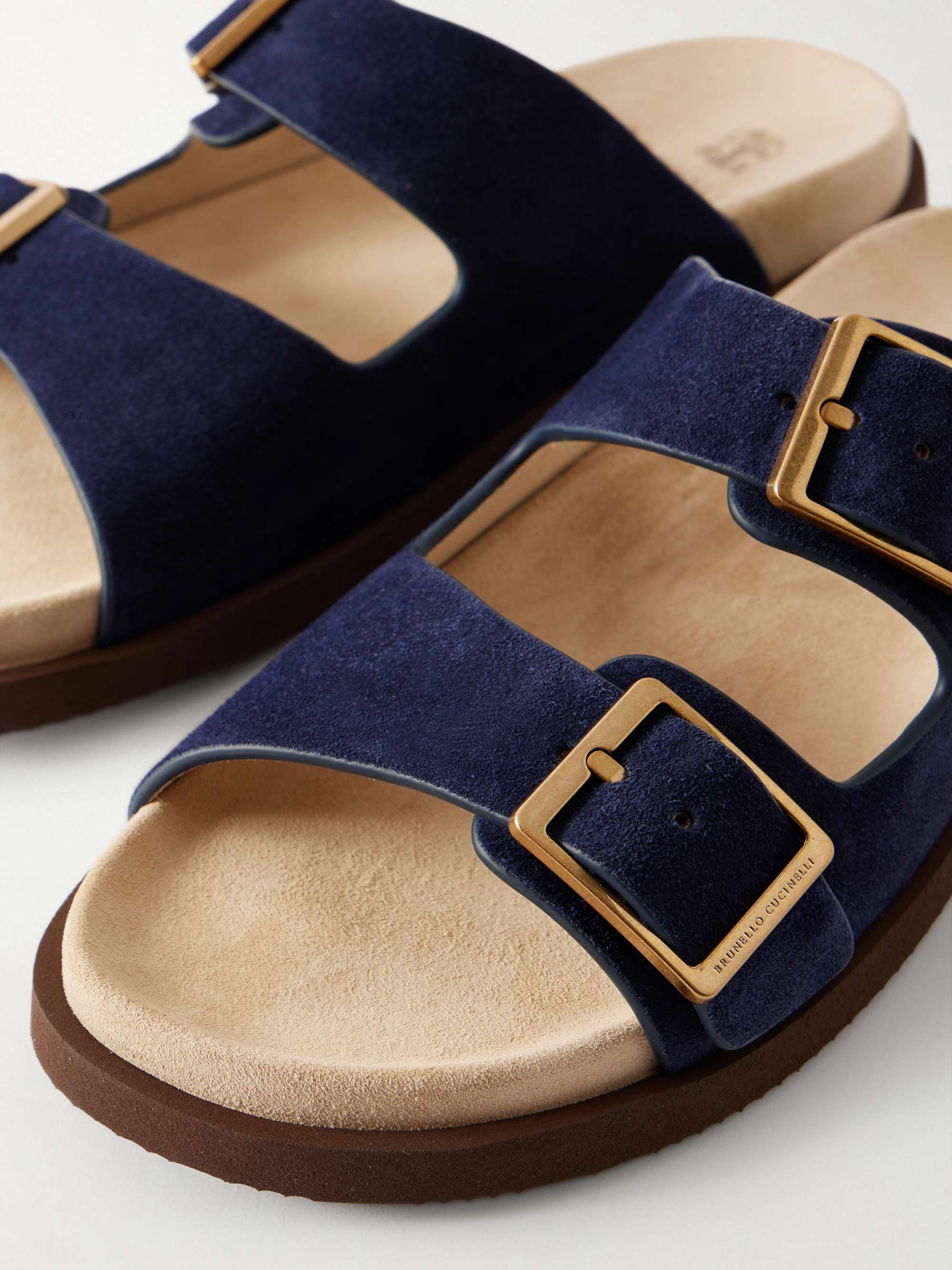BRUNELLO CUCINELLI Buckled Suede Sandals for Men | MR PORTER