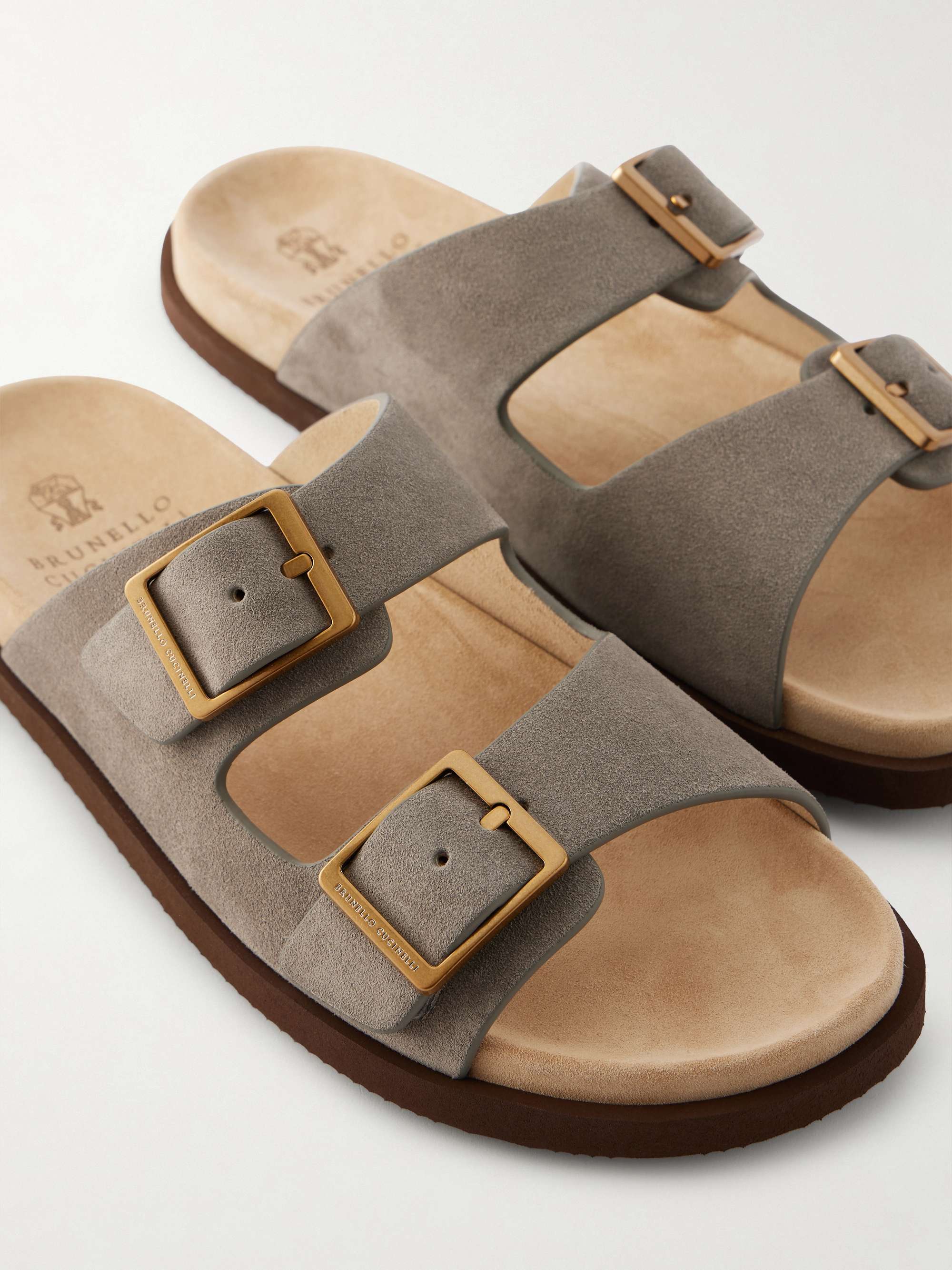 BRUNELLO CUCINELLI Buckled Suede Sandals for Men | MR PORTER
