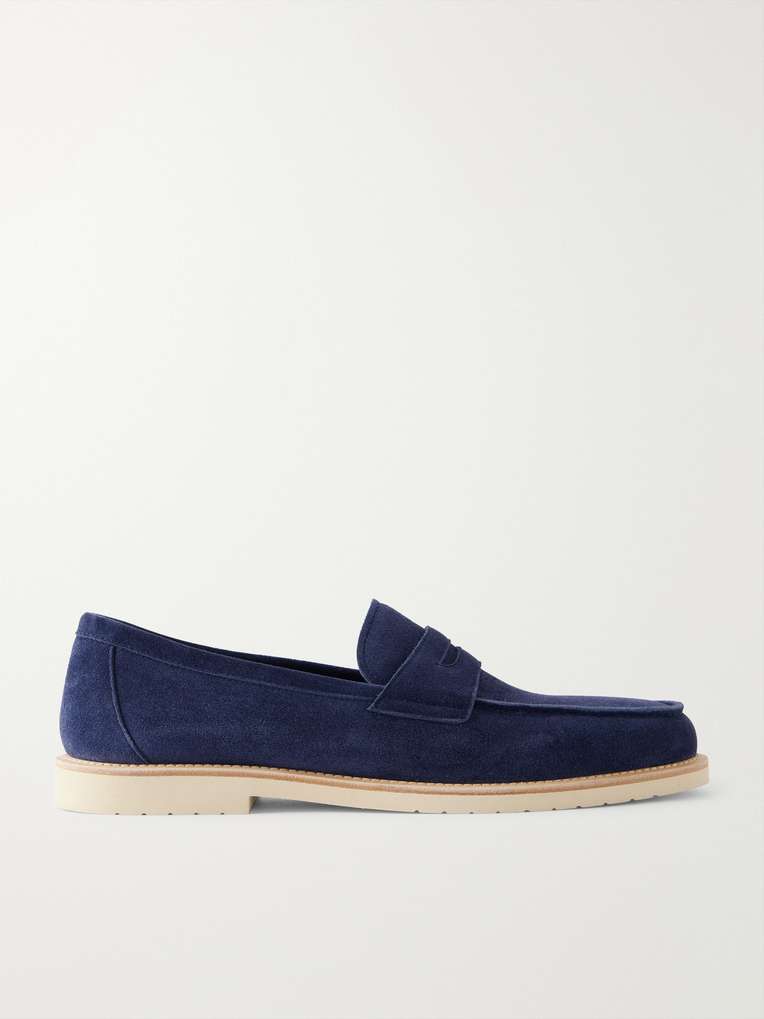 Brunello Cucinelli — Suede Penny Loafers