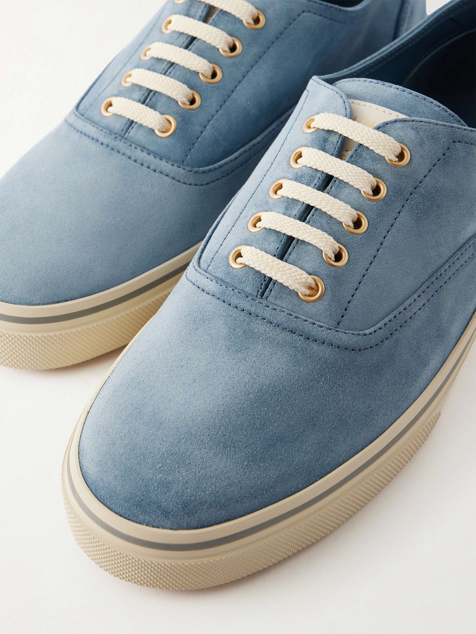 Brunello Cucinelli Mid Top Lace Up Sneakers Trainers Shoes Mens 42 9 Blue Suede Brunello Cucinelli Men main image 2