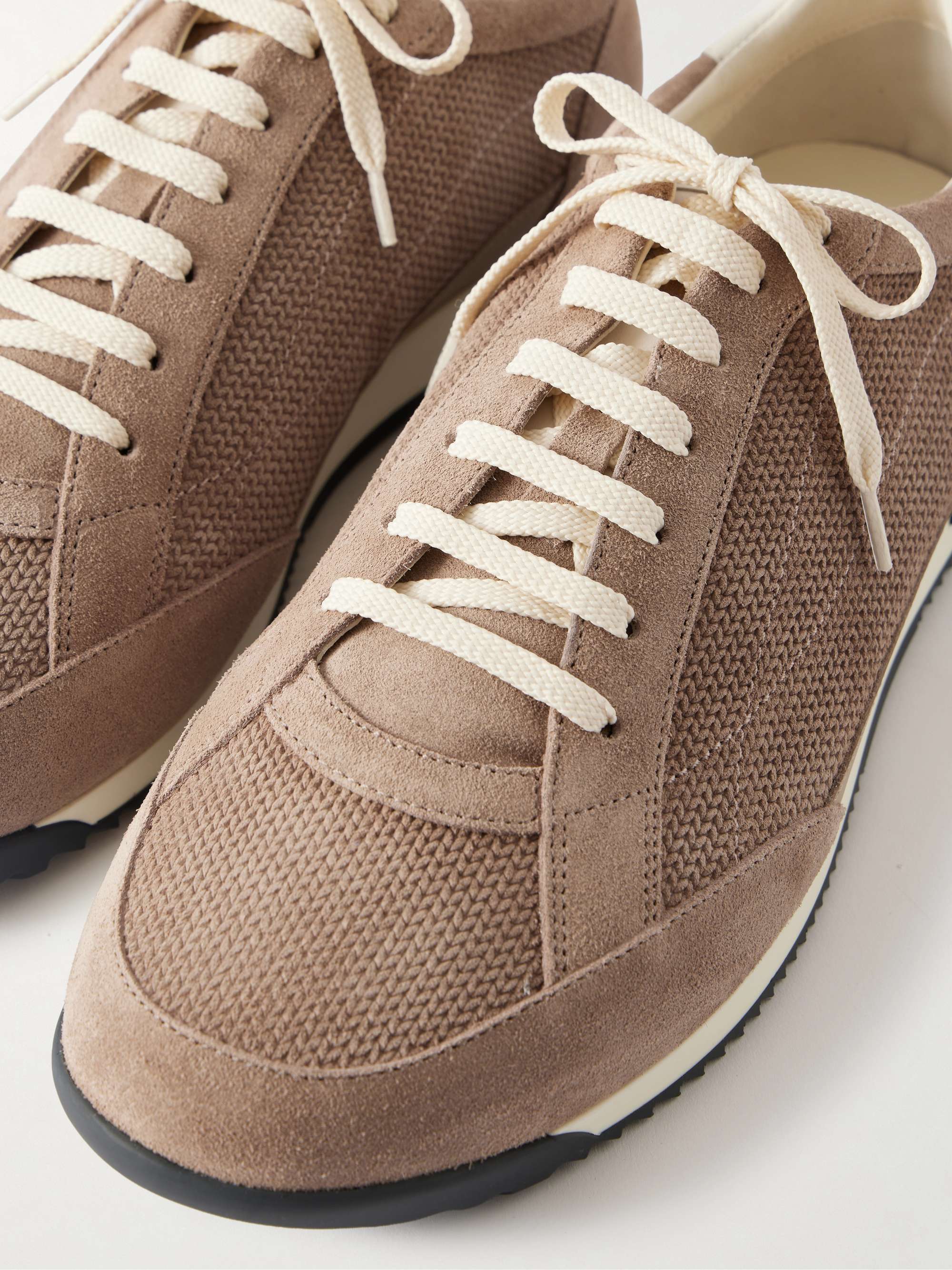 BRUNELLO CUCINELLI Leather-Trimmed Suede Sneakers for Men | MR PORTER