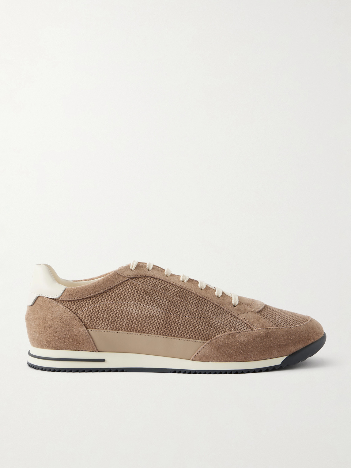 Brunello Cucinelli Leather-Trimmed Suede Sneakers EU 45