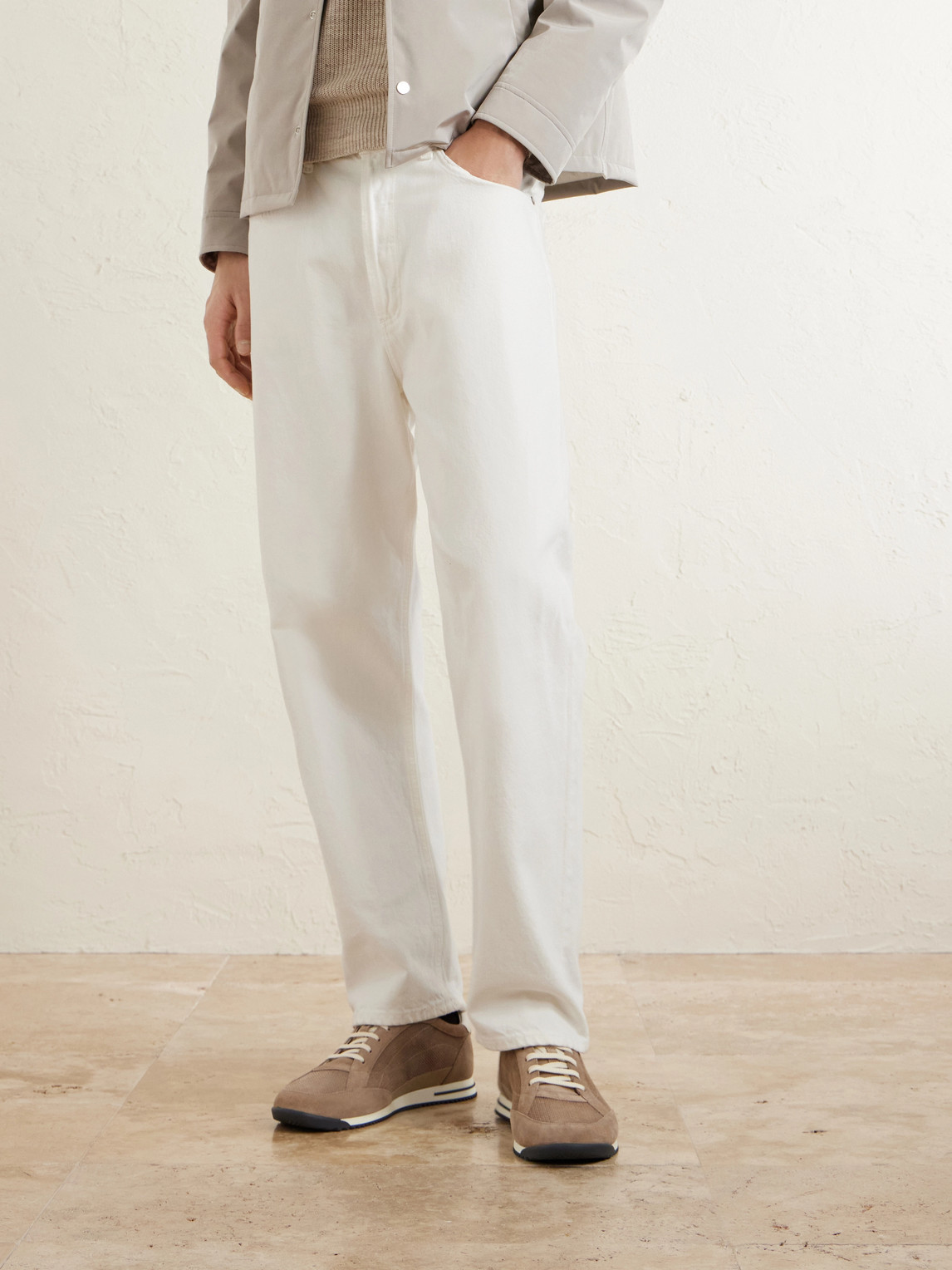 Brunello Cucinelli Leather-Trimmed Suede Sneakers EU 43