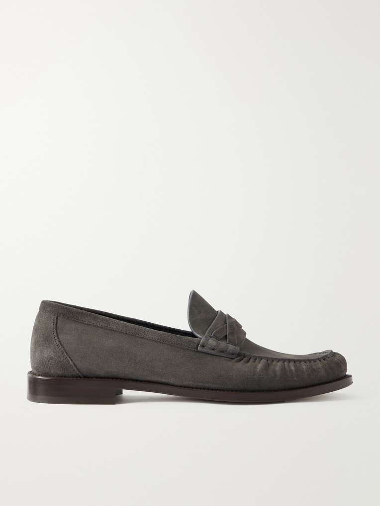 Brunello Cucinelli — Flex Suede Penny Loafers