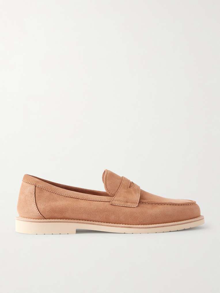 Brunello Cucinelli — Suede Penny Loafers