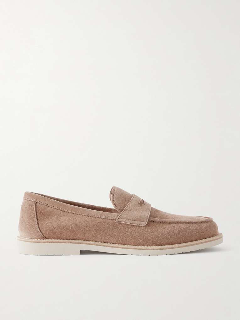 Brunello Cucinelli — Suede Penny Loafers