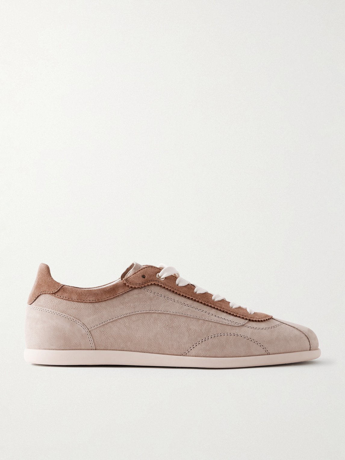 Suede-Trimmed Leather Sneakers - Men