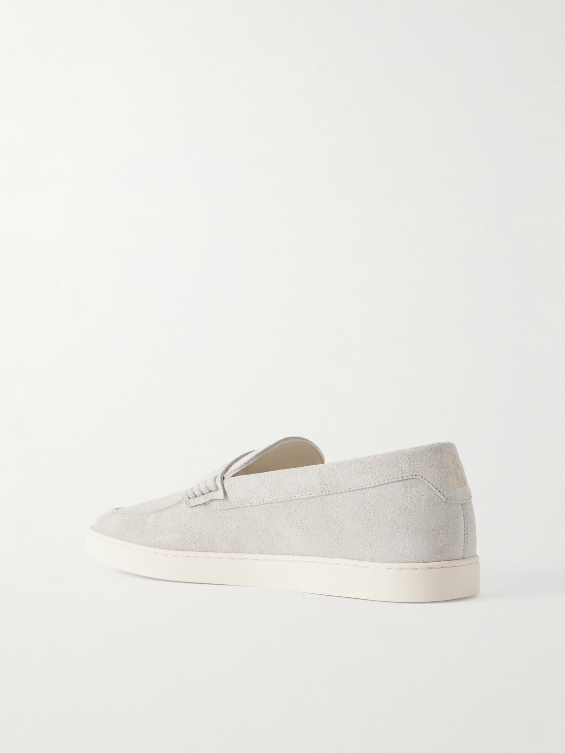 Brunello Cucinelli Suede Penny Loafers In Gray