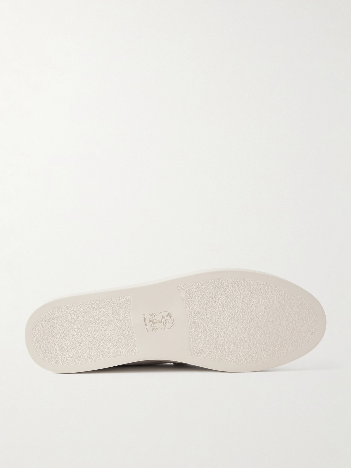 Brunello Cucinelli Suede Penny Loafers In Gray