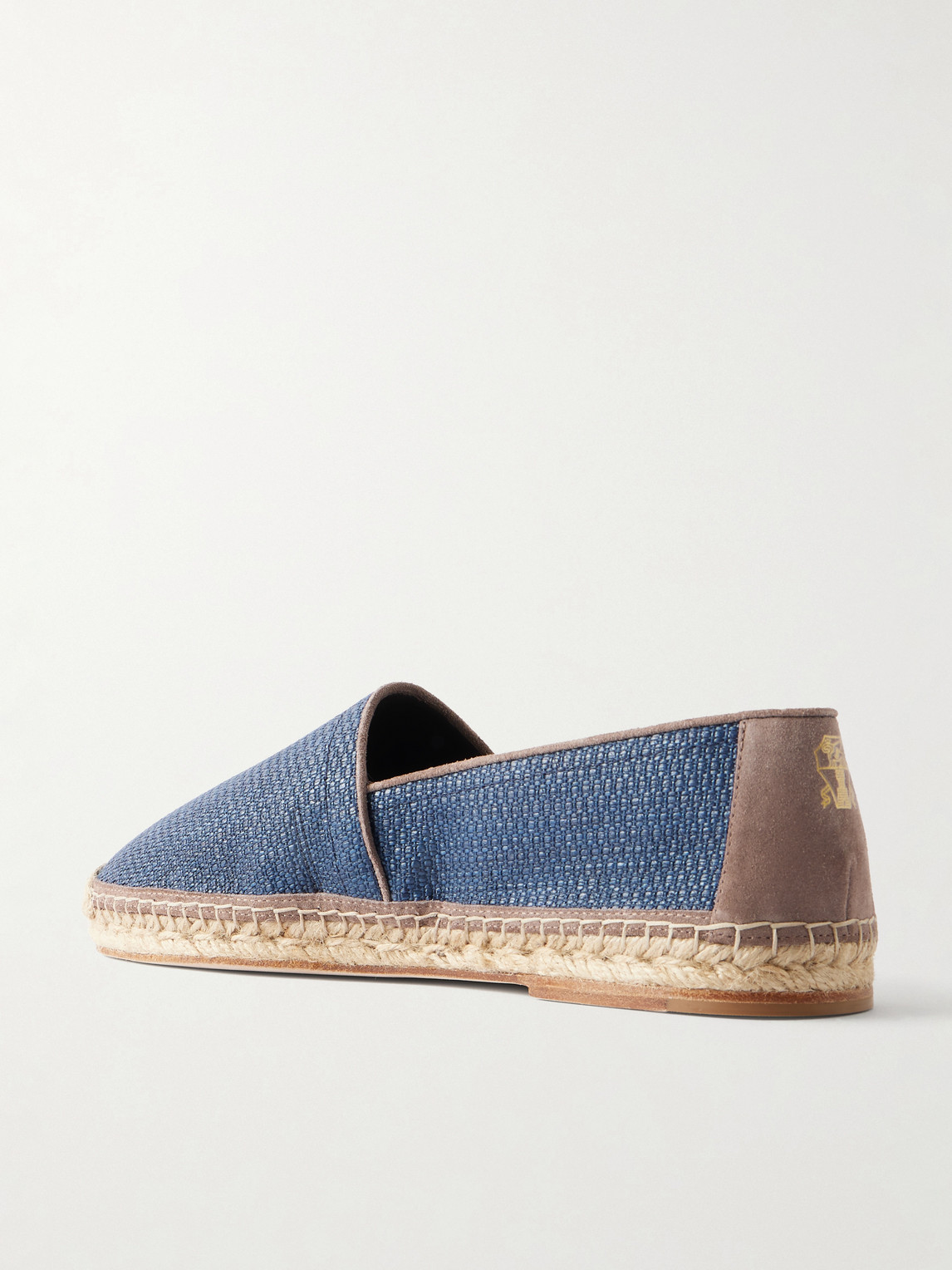  Brunello Cucinelli - Suede-trimmed Raffia Espadrilles - Men - Blue - Eu 42 