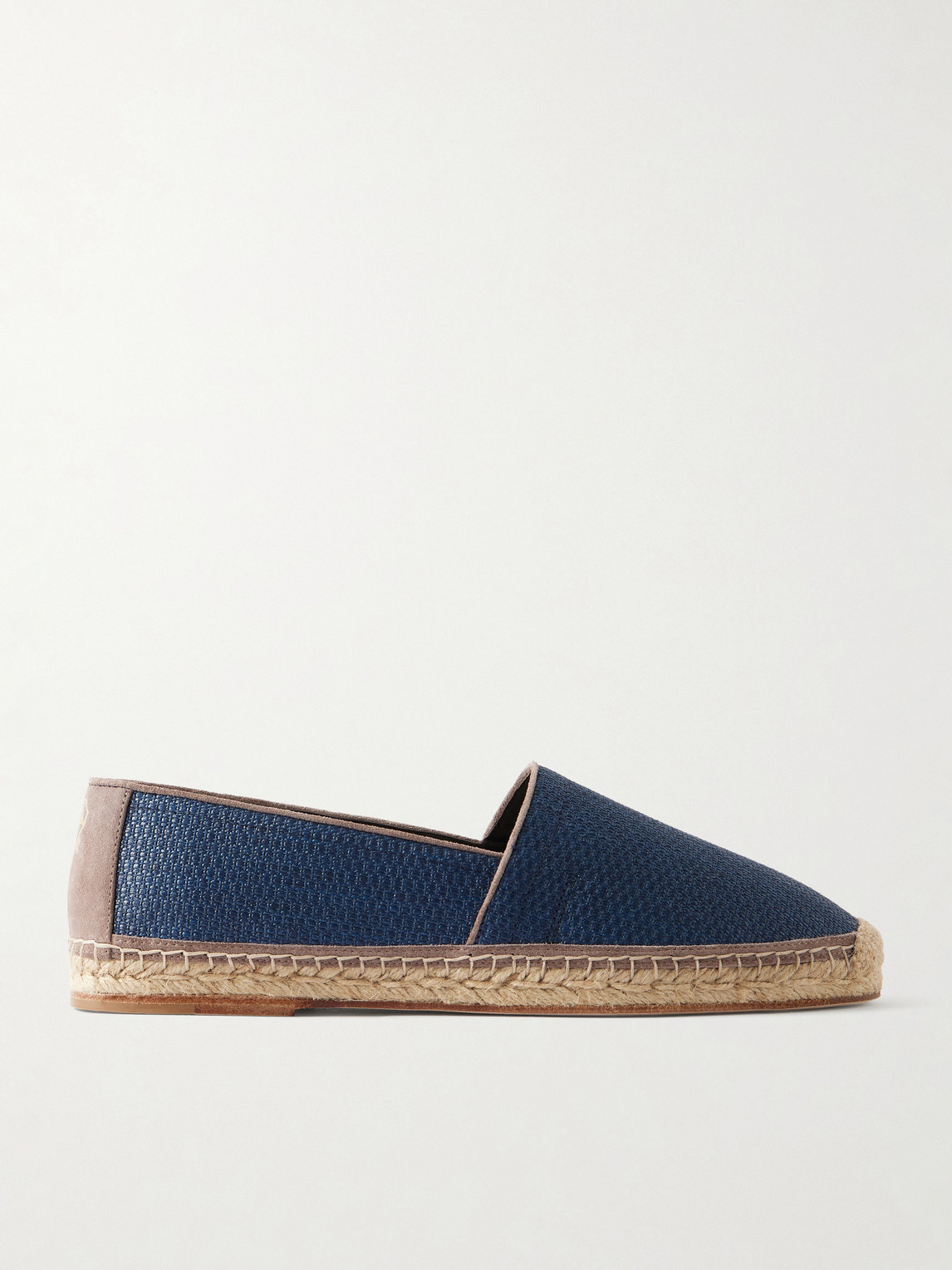 Brunello Cucinelli Suede-Trimmed Raffia Espadrilles EU 43.5