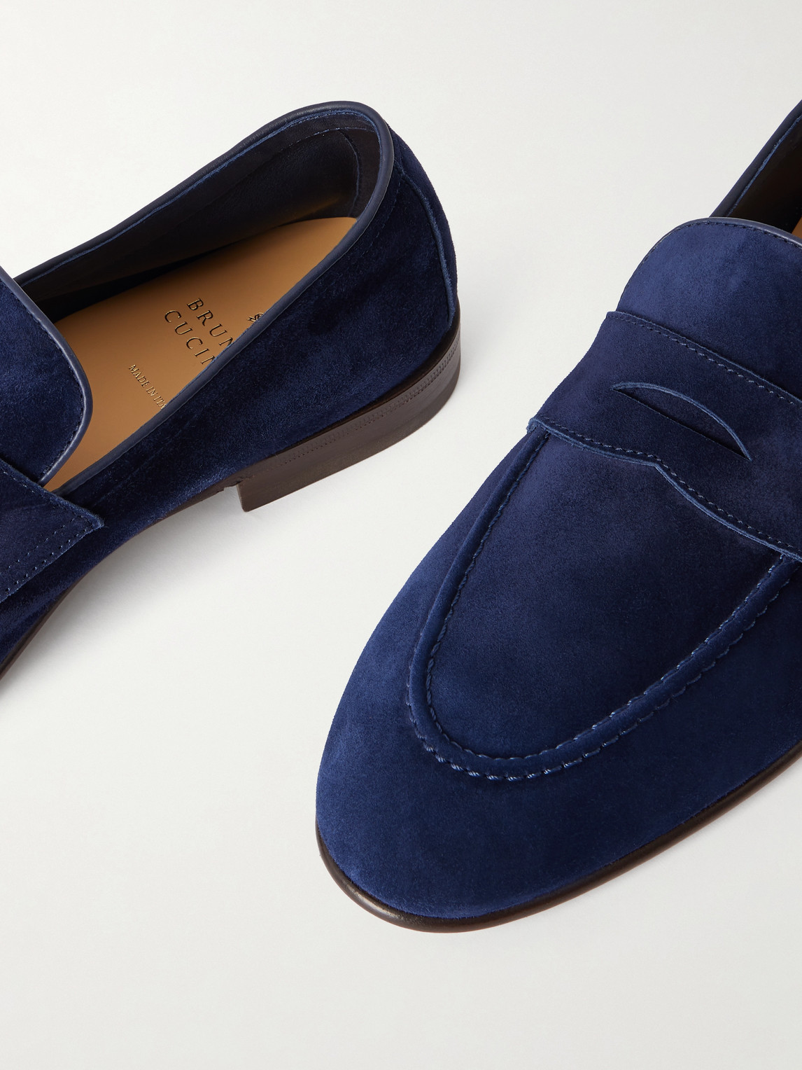 Brunello Cucinelli Suede Penny Loafers In Multi