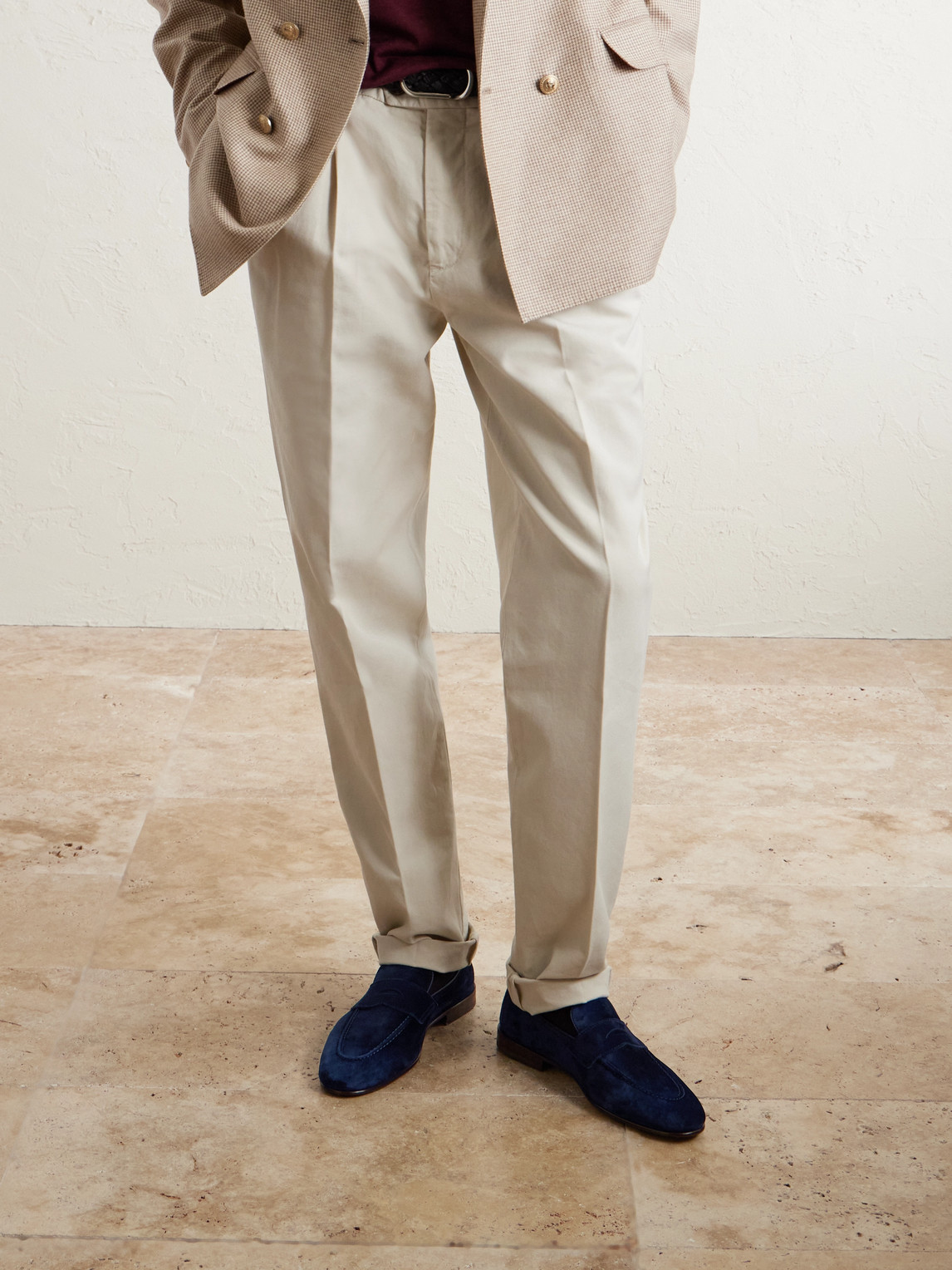 Brunello Cucinelli Suede Penny Loafers In Multi