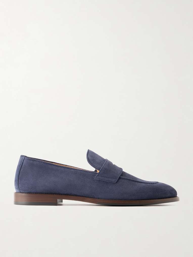 Brunello Cucinelli — Flex Suede Penny Loafers
