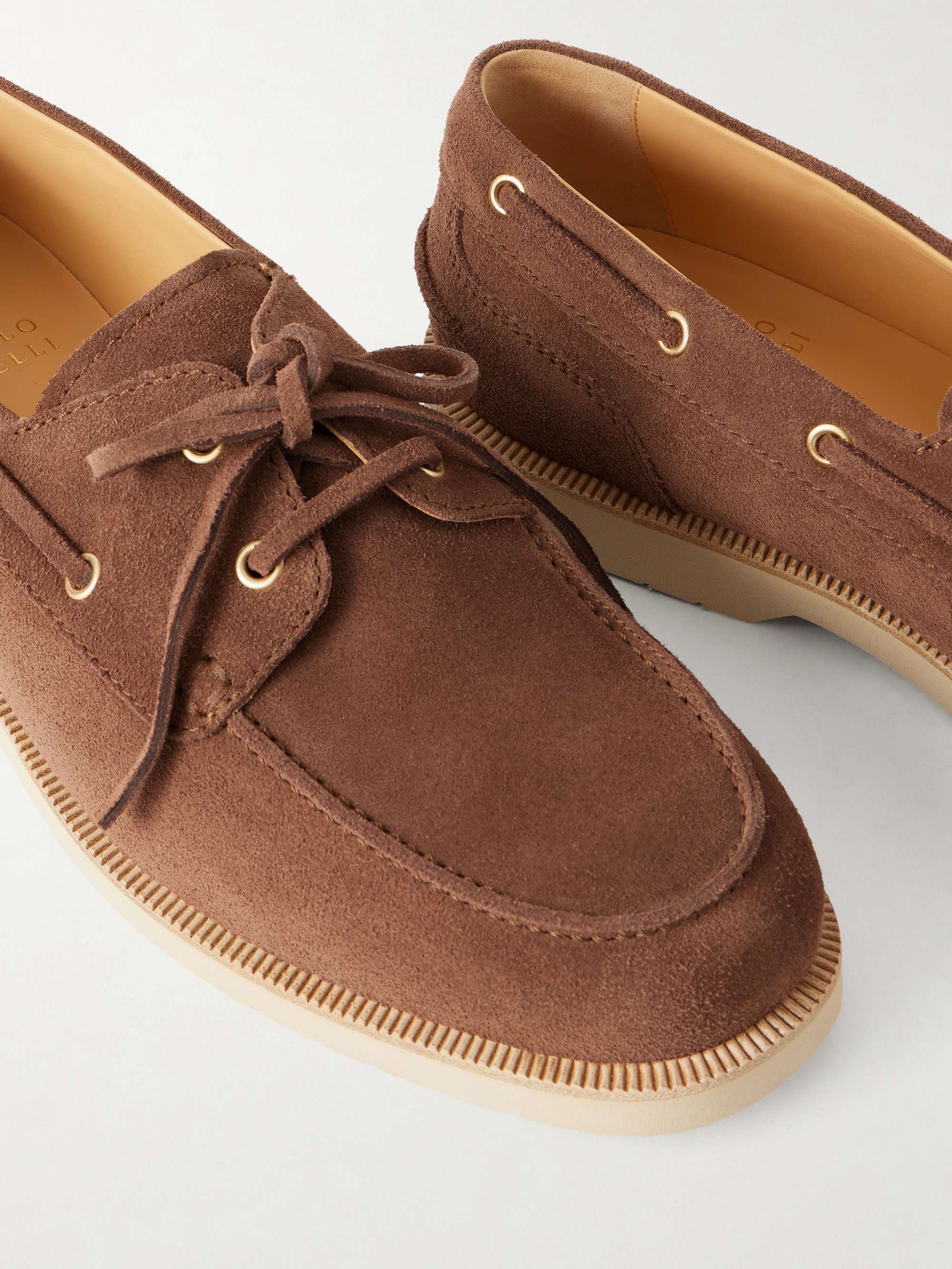 BRUNELLO CUCINELLI Suede Boat Shoes for Men | MR PORTER