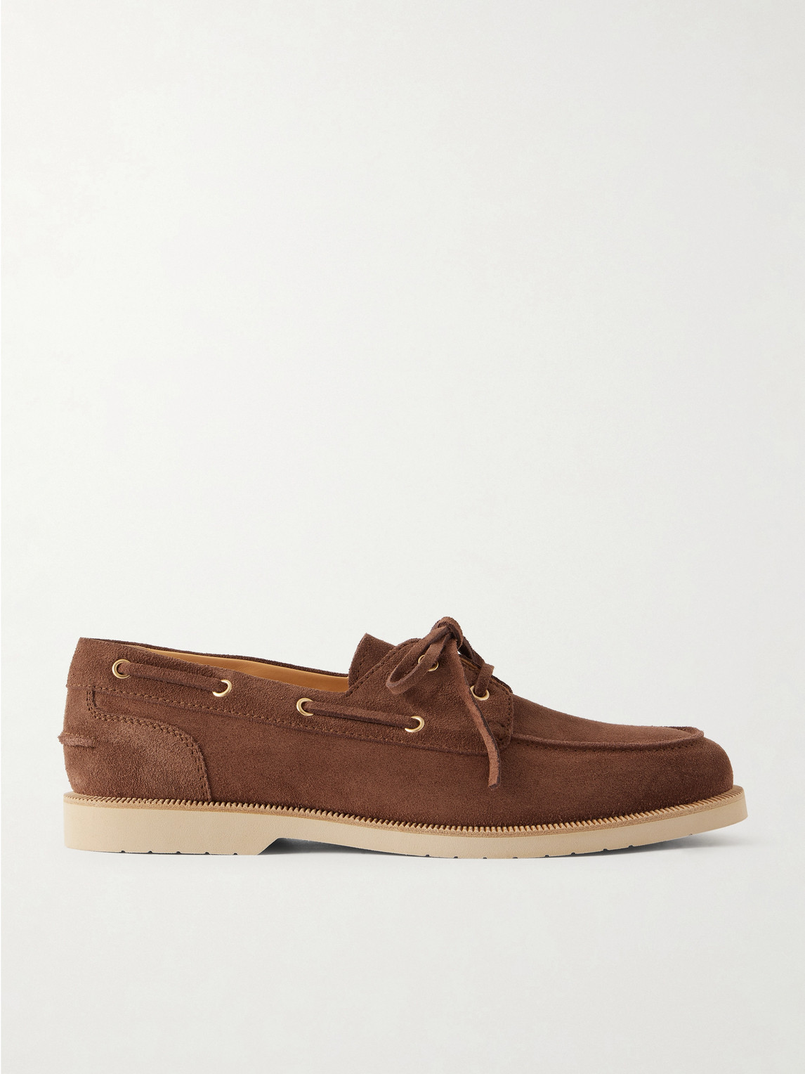 Brunello Cucinelli Suede Boat Shoes In Brown