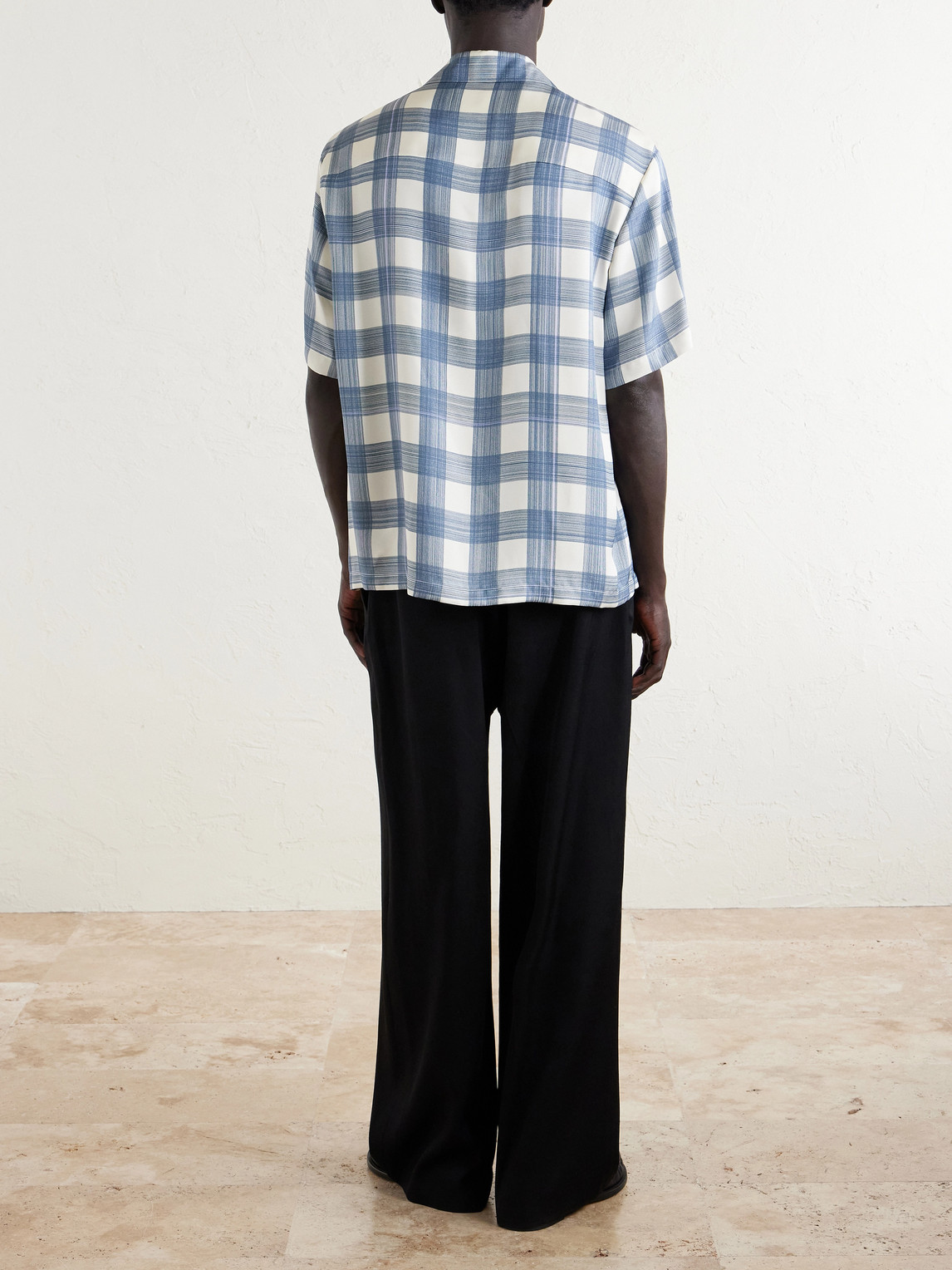  Jil Sander - Camp-collar Checked Poplin Shirt - Men - Blue - It 46 