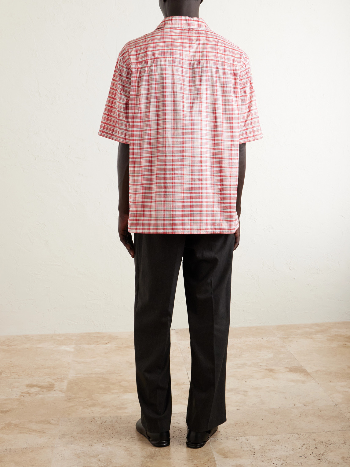  Jil Sander - Checked Silk-blend Shirt - Men - Pink - It 46 