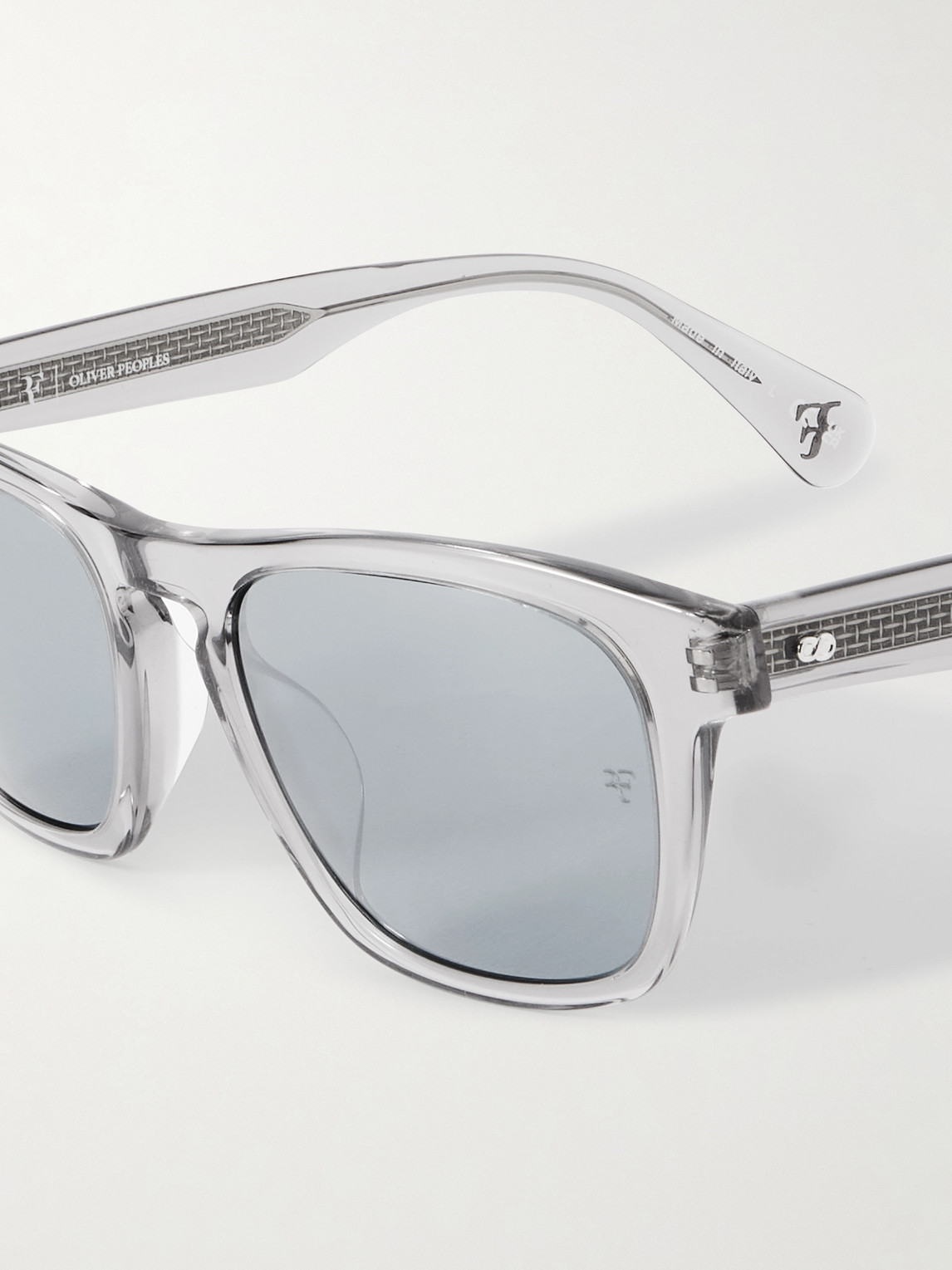 Oliver Peoples Roger Federer R-3 Square-frame Acetate Sunglasses In Gray