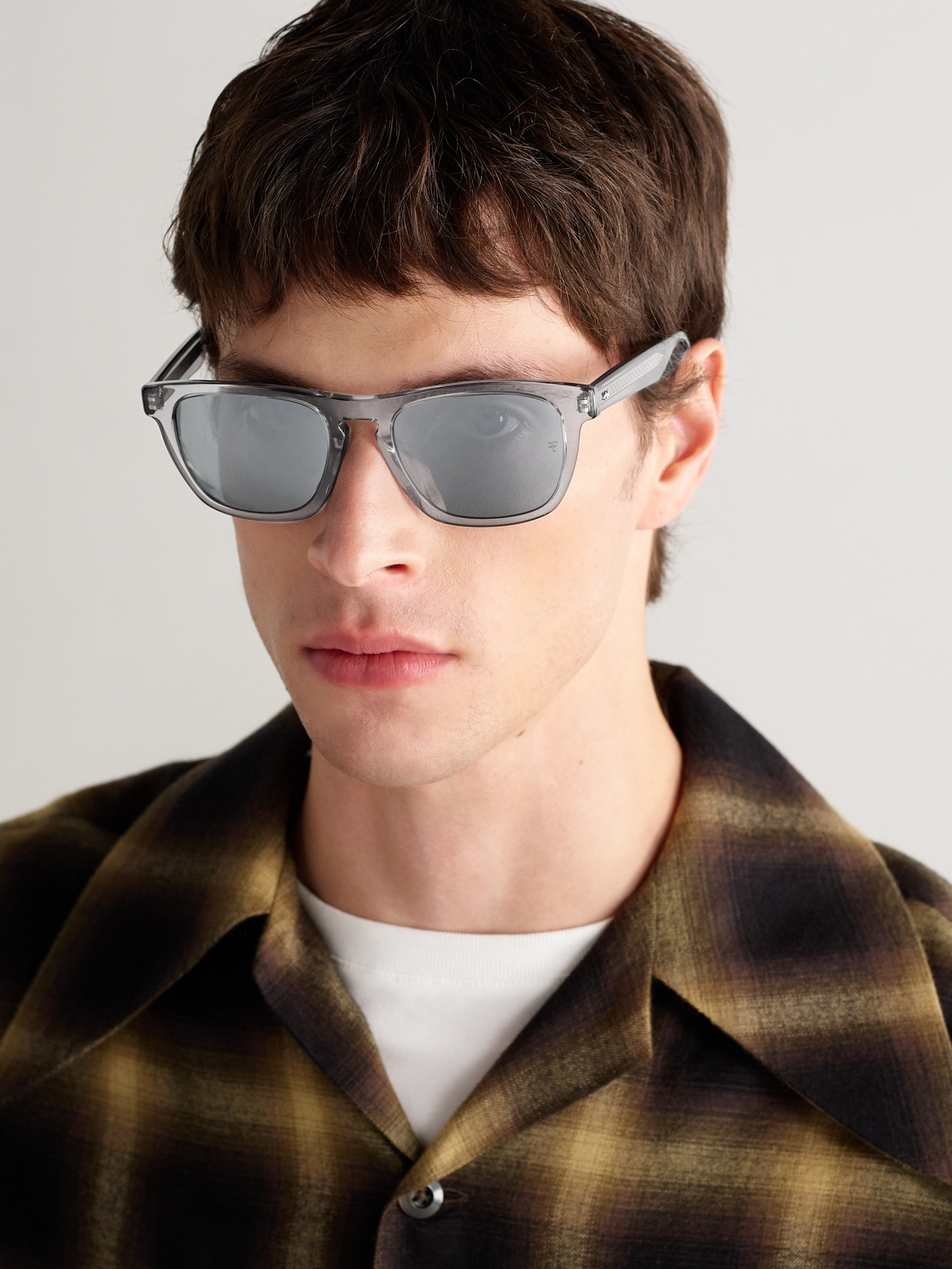 Oliver Peoples Roger Federer R-3 Square-frame Acetate Sunglasses In Gray