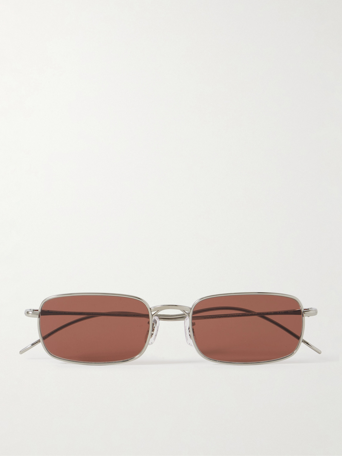 Oliver Peoples TK-14 Rectangle-Frame Silver-Tone Sunglasses - Men