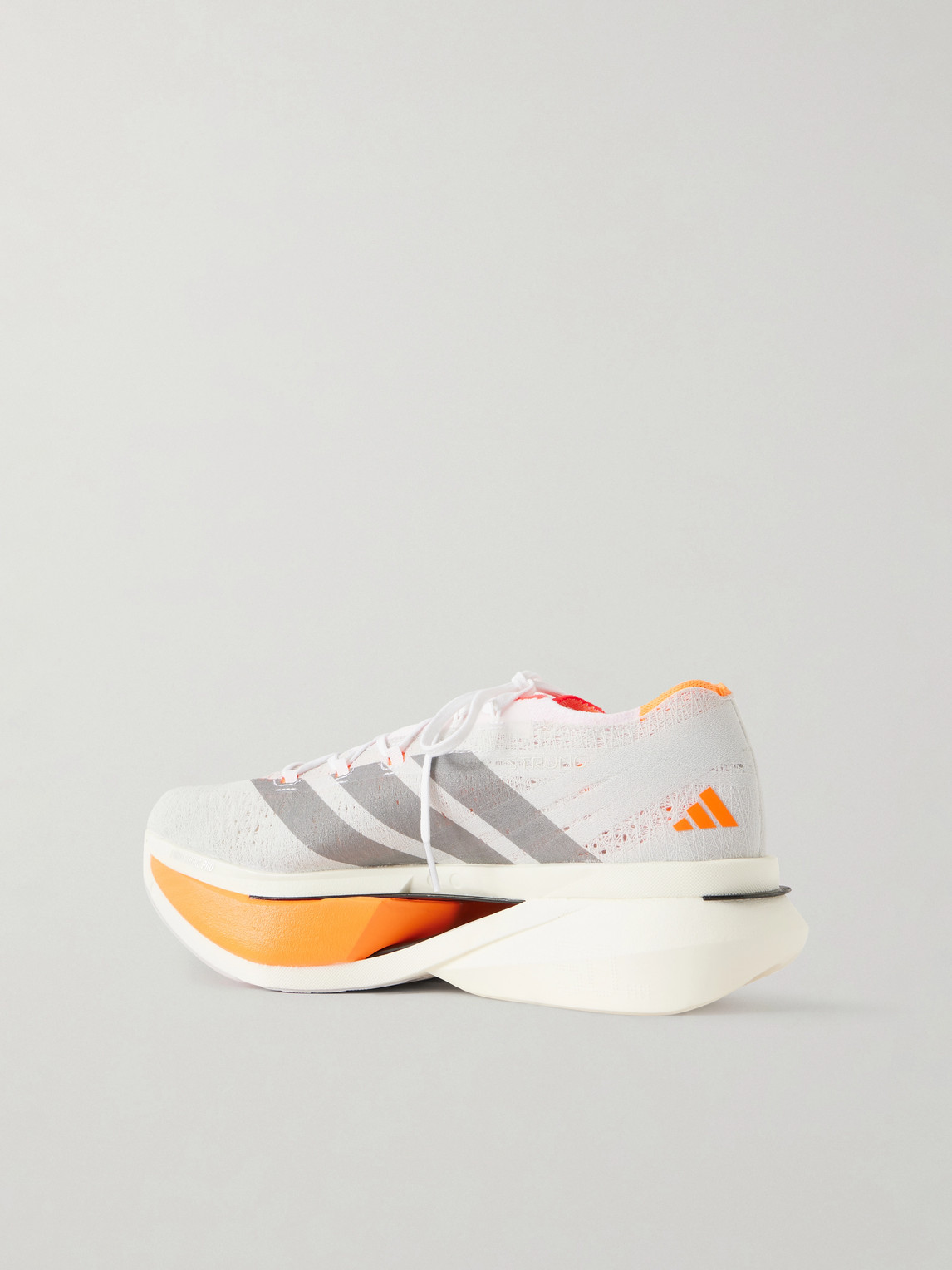  Adidas Running - Adizero Prime X3 Striped Rubber-trimmed Strung Running Sneakers - Men - White - Uk 6 