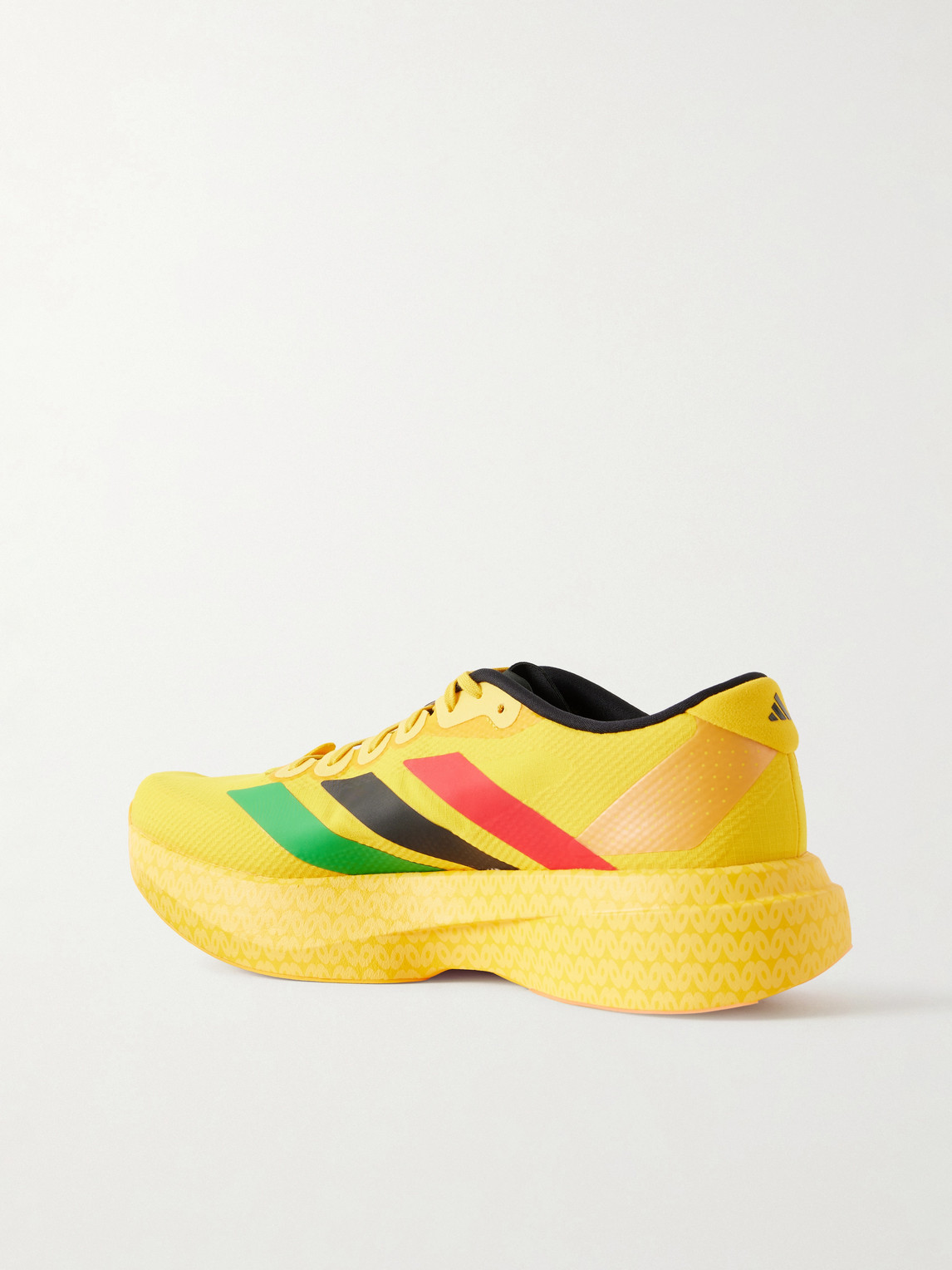  Adidas Running - Jamaica Football Federation Adizero Evo Sl Striped Mesh Running Sneakers - Men - Yellow - Uk 7 