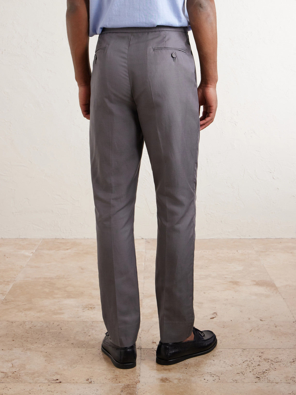  Officine Générale - Drew Tapered Pleated Lyocell, Linen And Cotton-blend Trousers - Men - Gray - It 48 