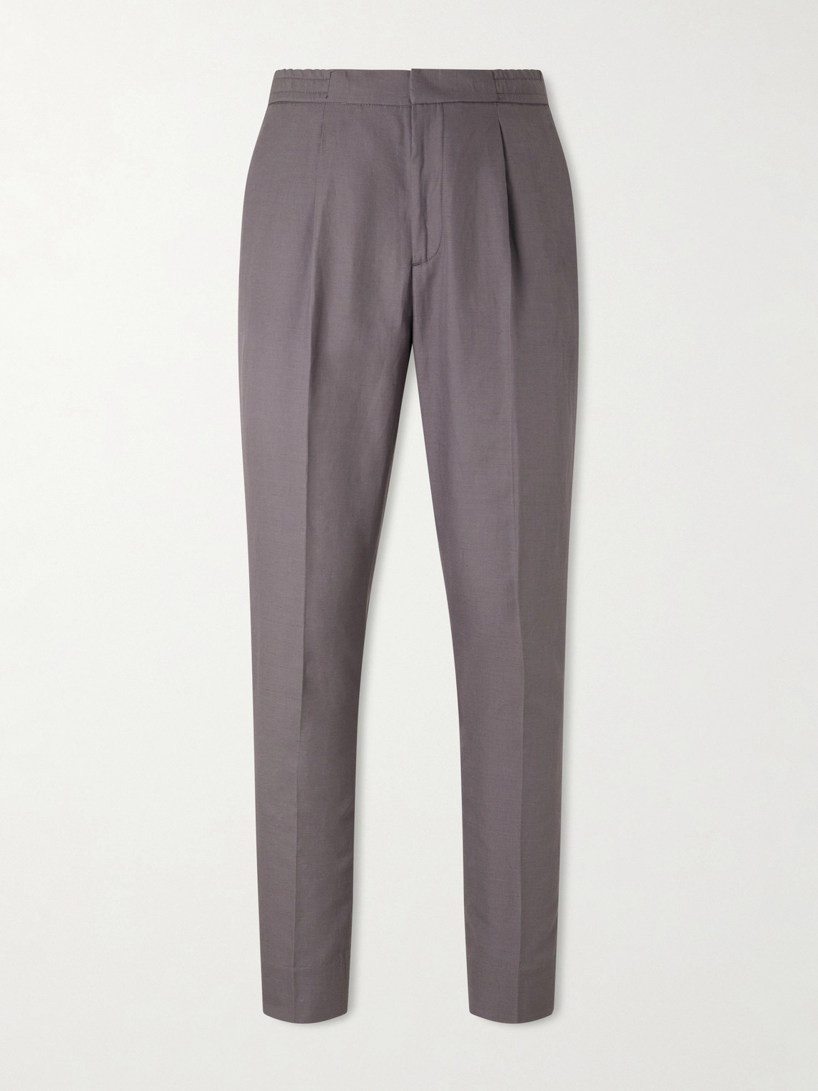 OFFICINE GÉNÉRALE Drew Tapered Pleated Lyocell, Linen and Cotton-Blend Trousers IT 54