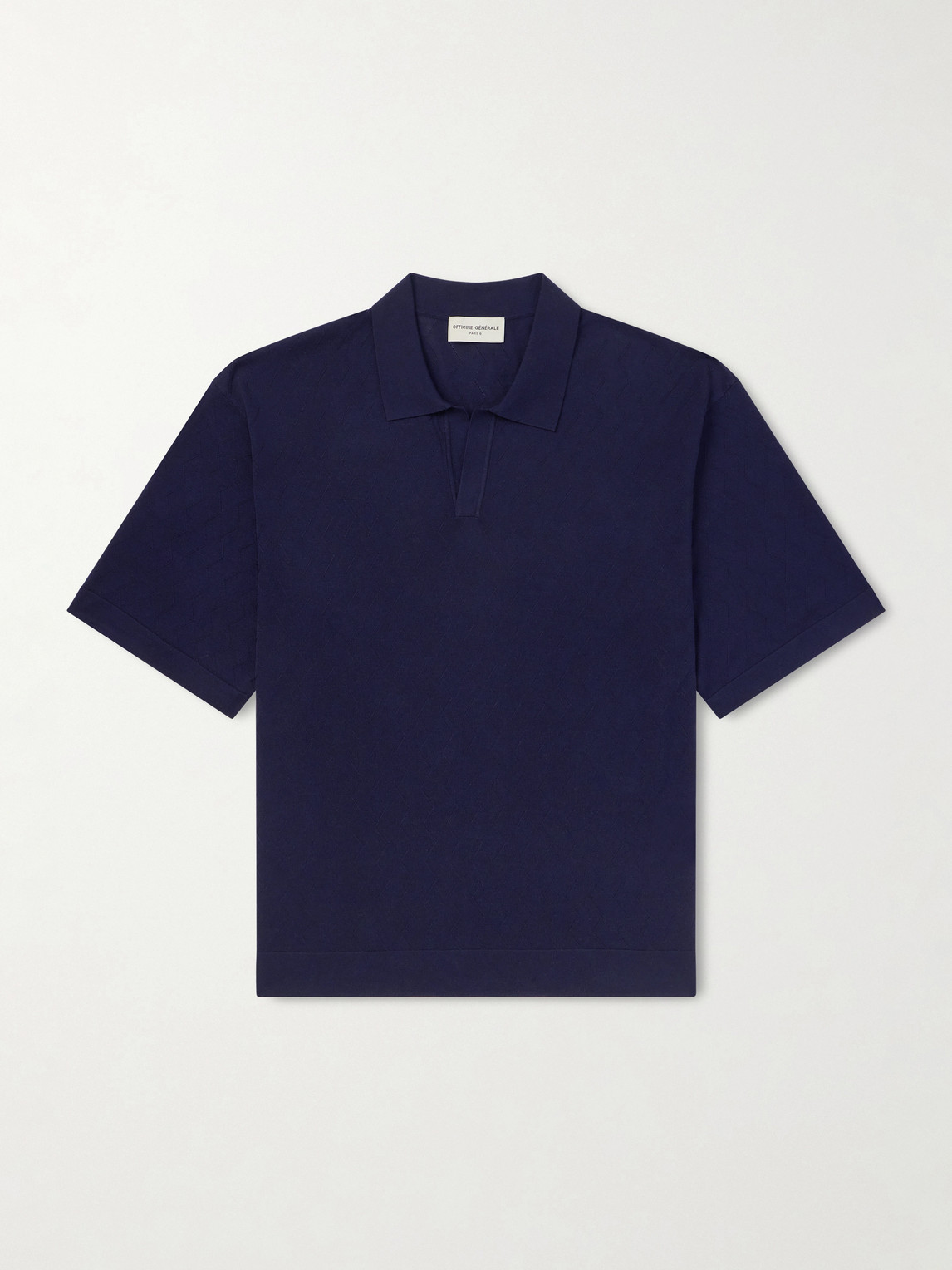 OFFICINE GÉNÉRALE Pele Jacquard-Knit yocell and Wool-Blend Polo Shirt - Men