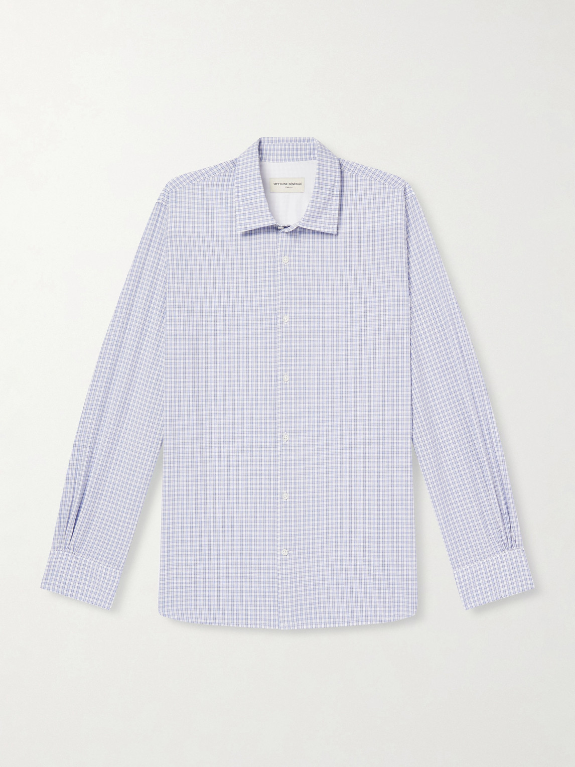 OFFICINE GÉNÉRALE Giacomo Checked Cotton, Lyocell and Linen-Blend Shirt - Men