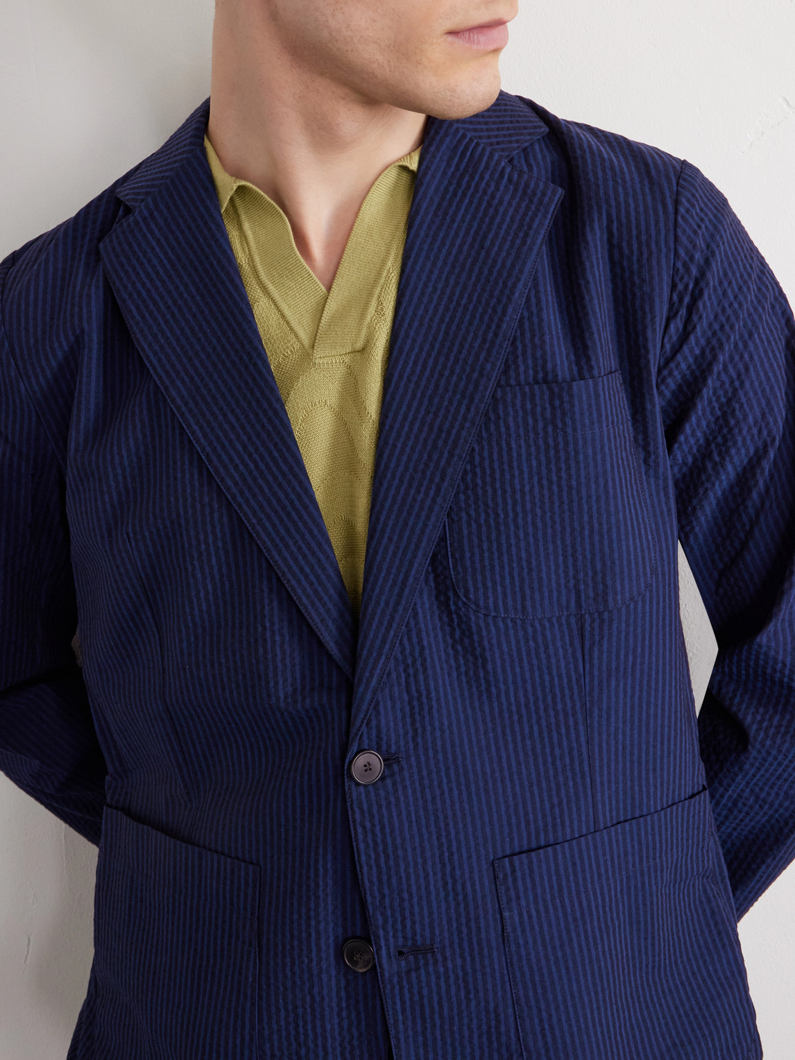 Atlantico Organic Cotton-Seersucker Suit Jacket